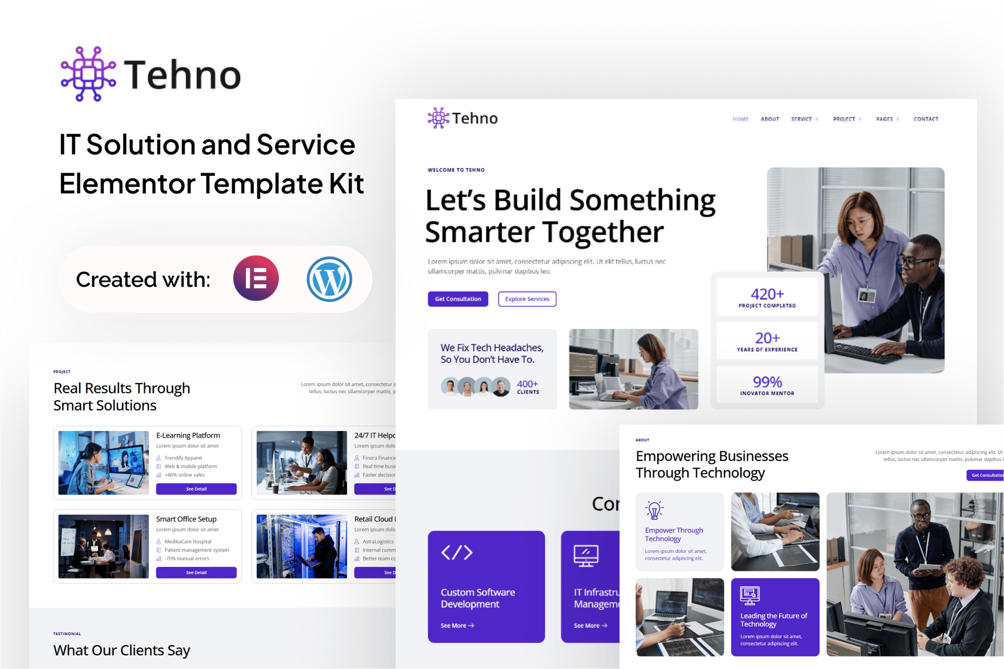 Tehno - IT Solution & Service Elementor template Kit template kit cover image