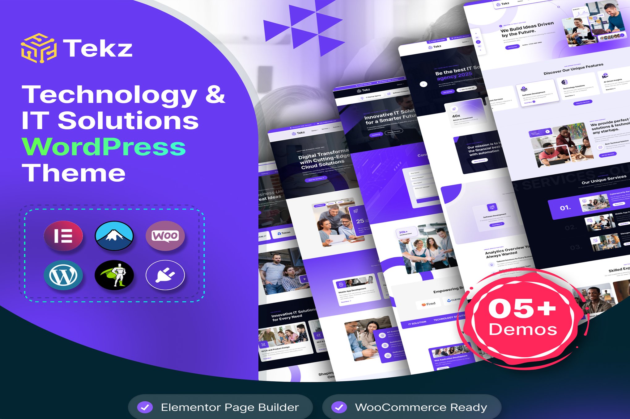 Tekz – Technology & IT Solutions WordPress Theme theme cover image
