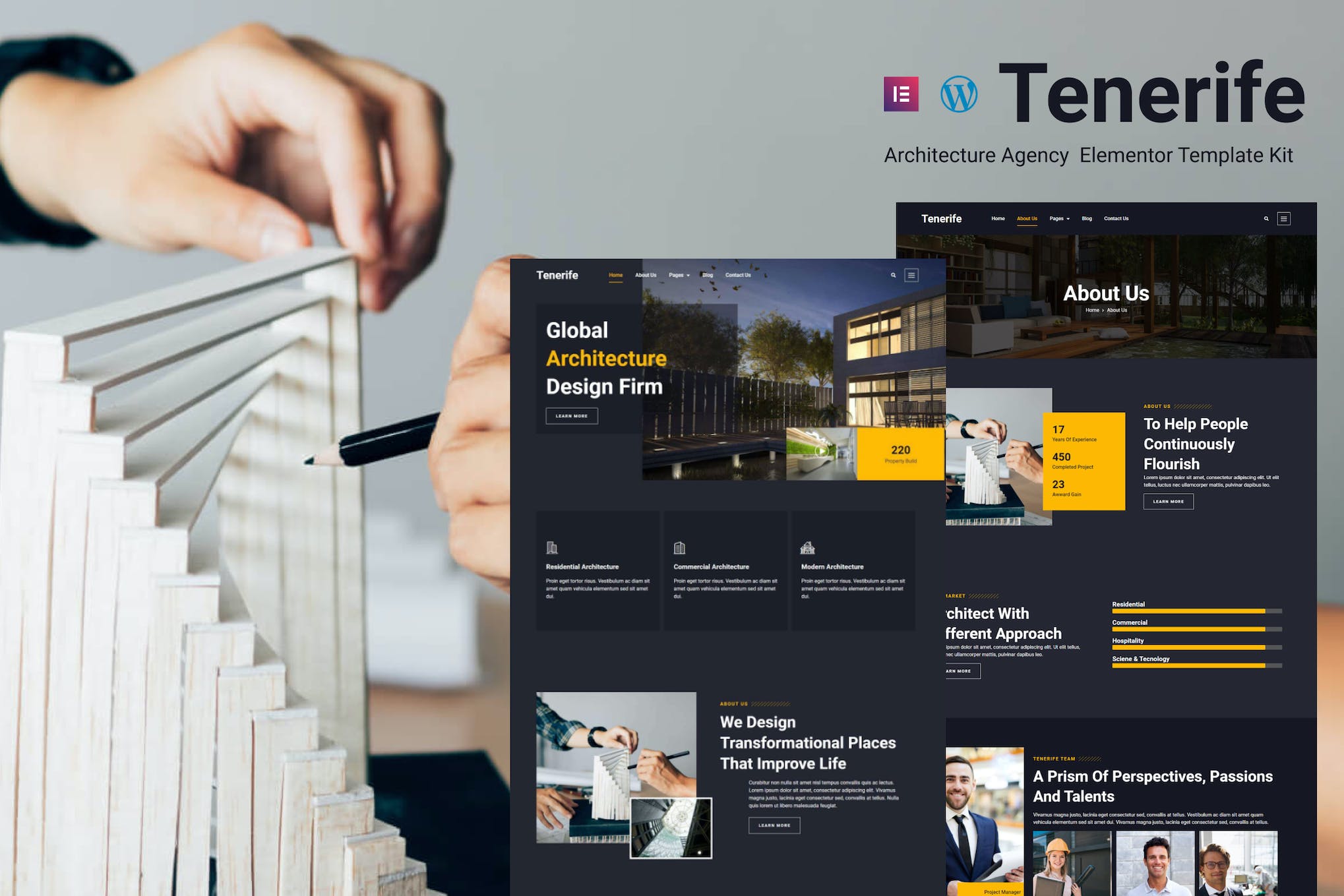 Tenerife - Architecture Agency Elementor Template Kit template kit cover image