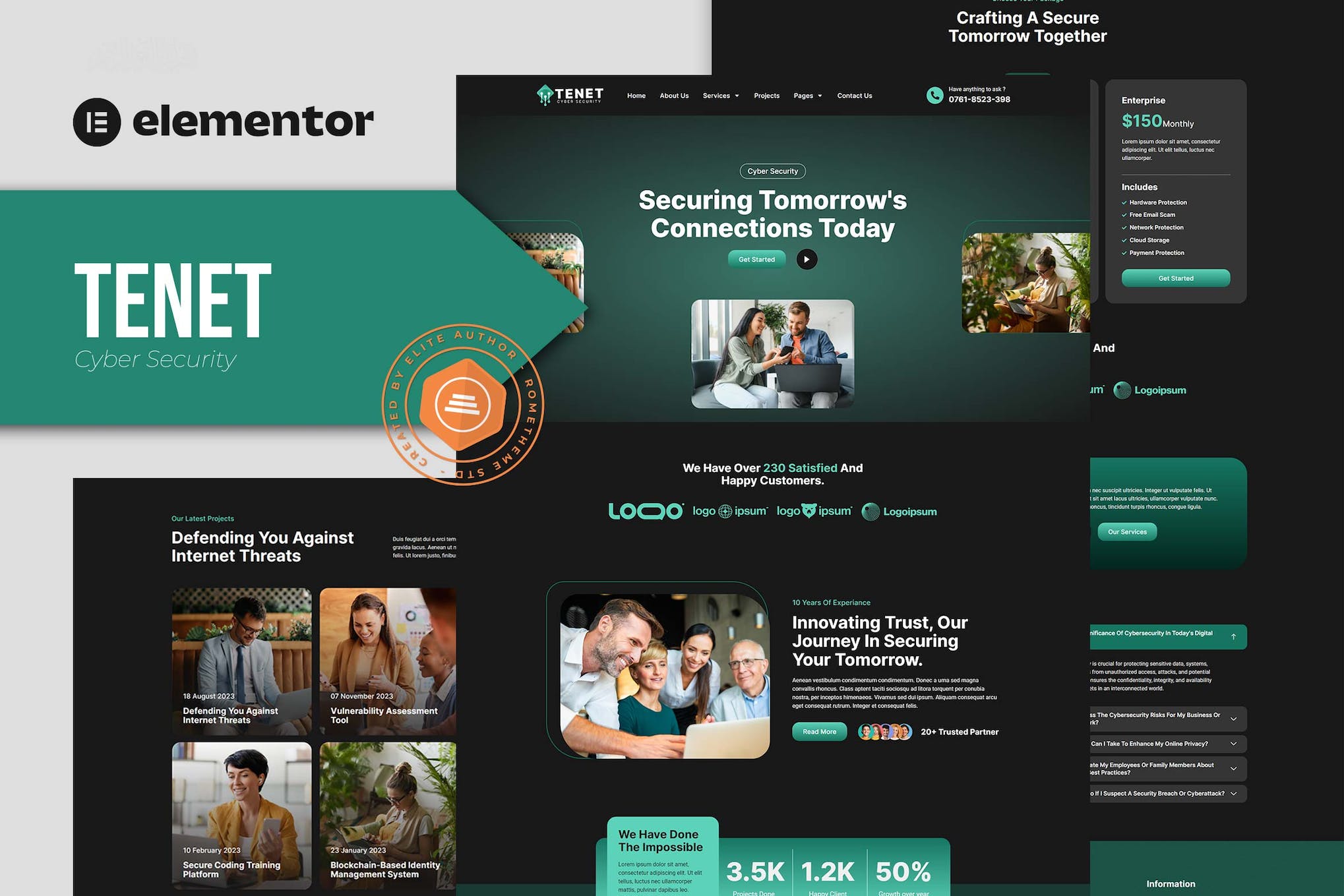 Tenet - Cyber Security Services Elementor Pro Template Kit template kit cover image