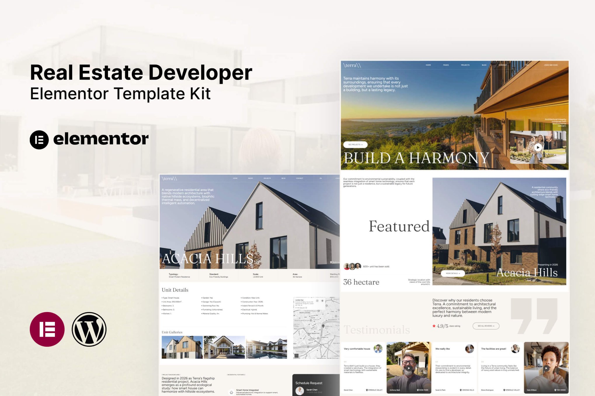 Terra - Real Estate Developer Elementor Template Kit template kit cover image