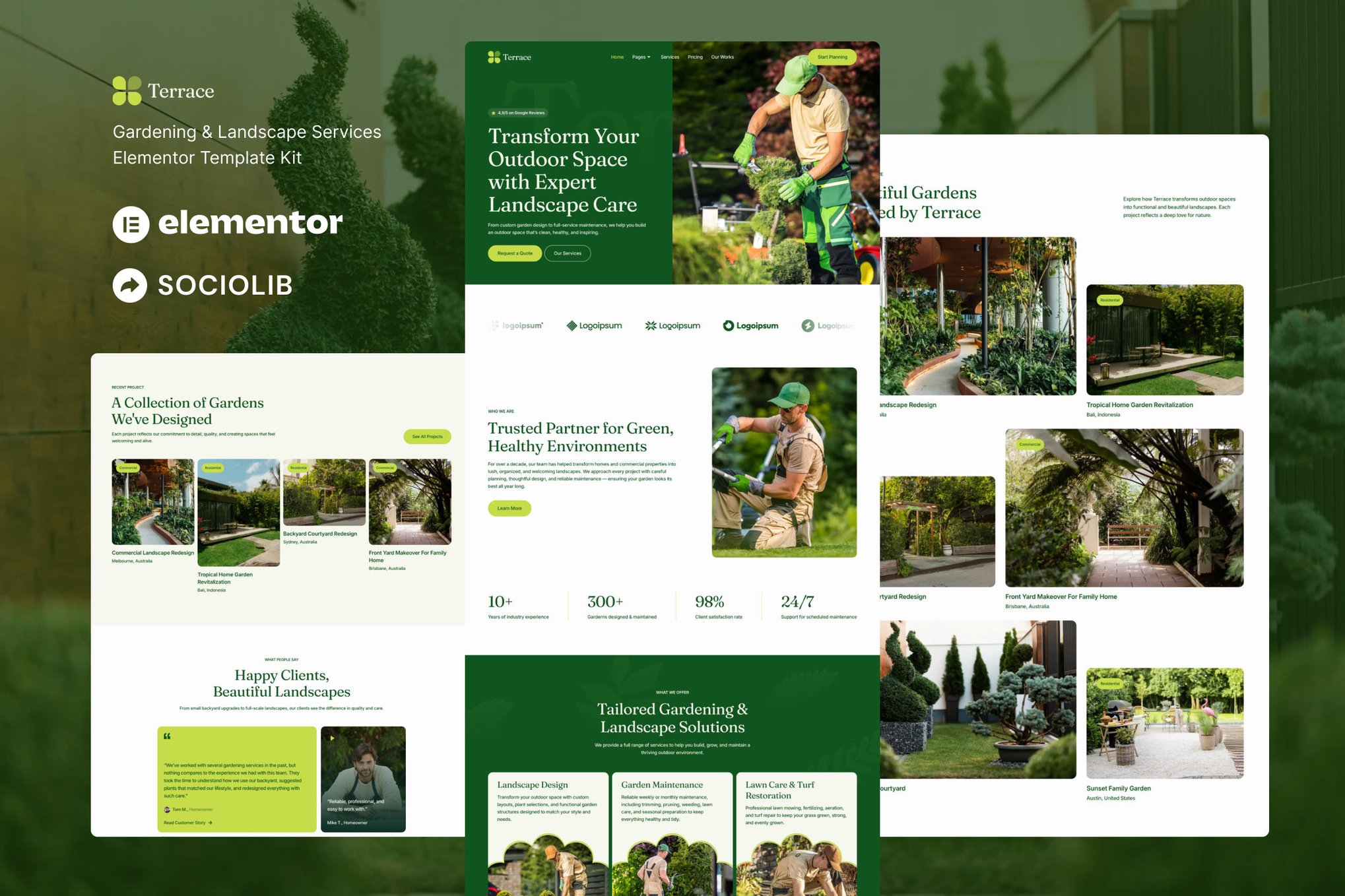 Terrace - Gardening & Landscape Services Elementor Template Kit template kit cover image