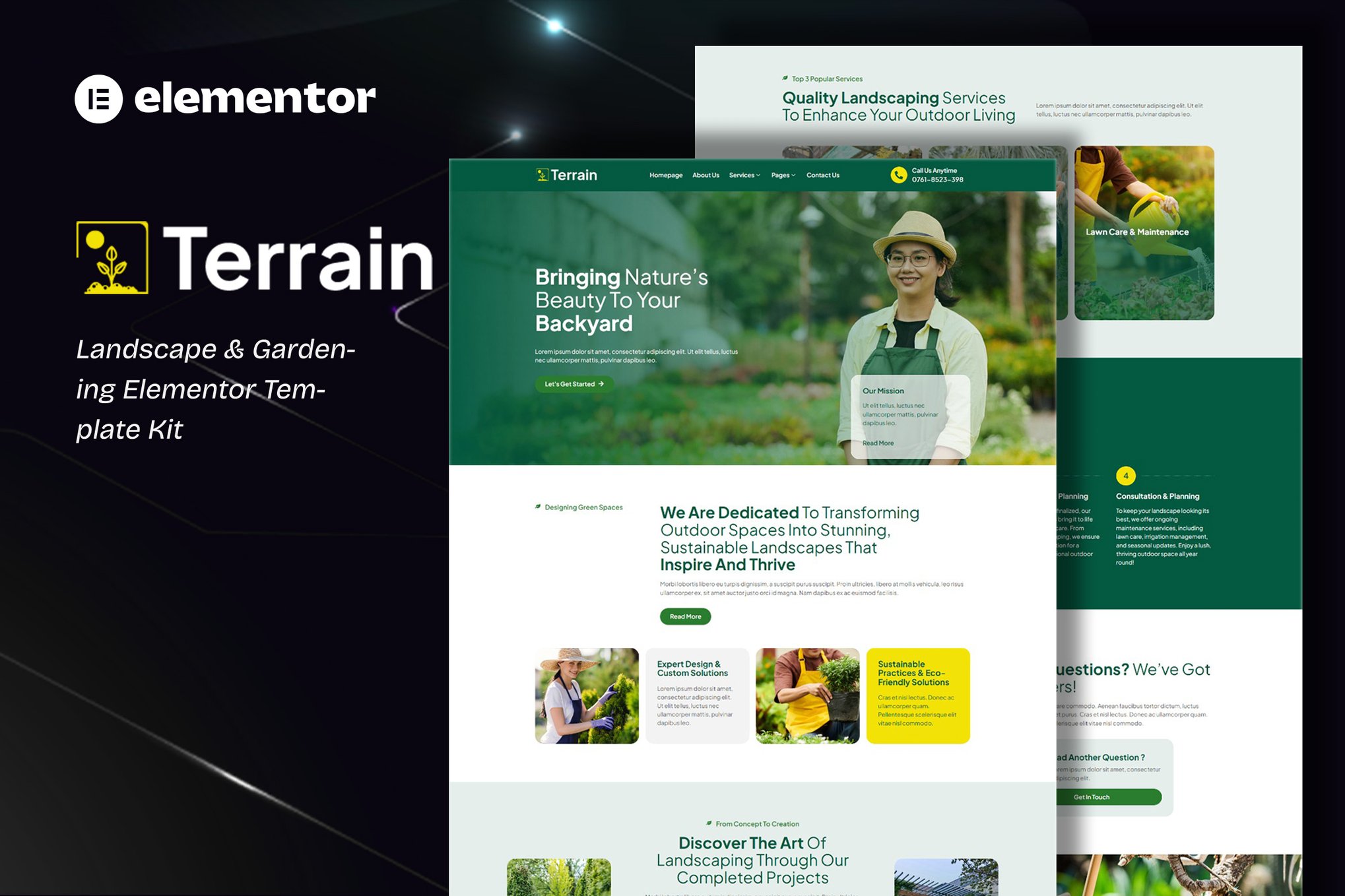 Terrain - Landscape & Gardening Elementor Template Kit template kit cover image
