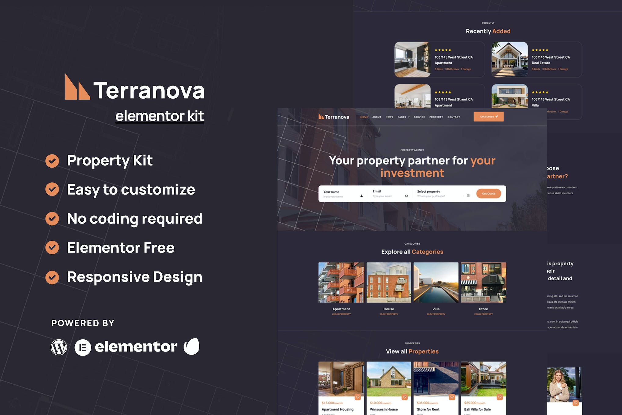 Terranova - Real Estate Elementor Template Kit template kit cover image
