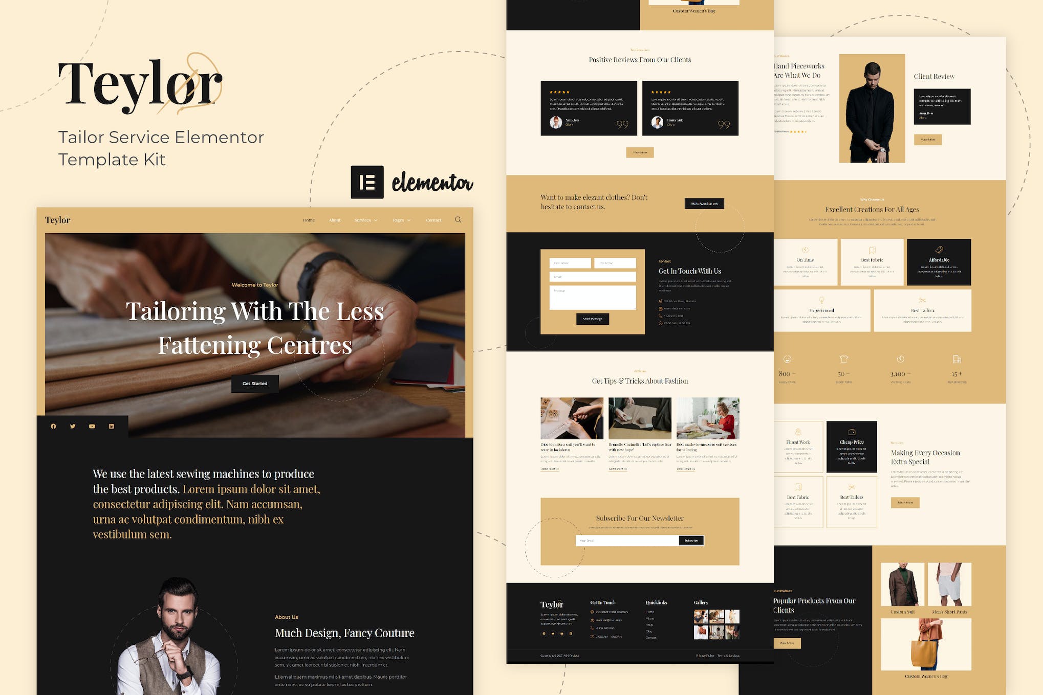Teylor - Tailor Service Elementor Template Kit template kit cover image