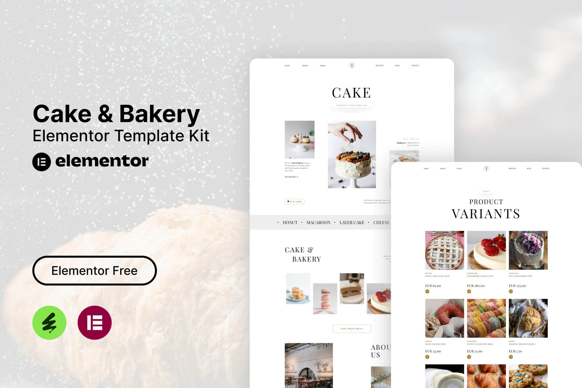 Tiffa - Cake & Bakery Elementor Template Kit template kit cover image