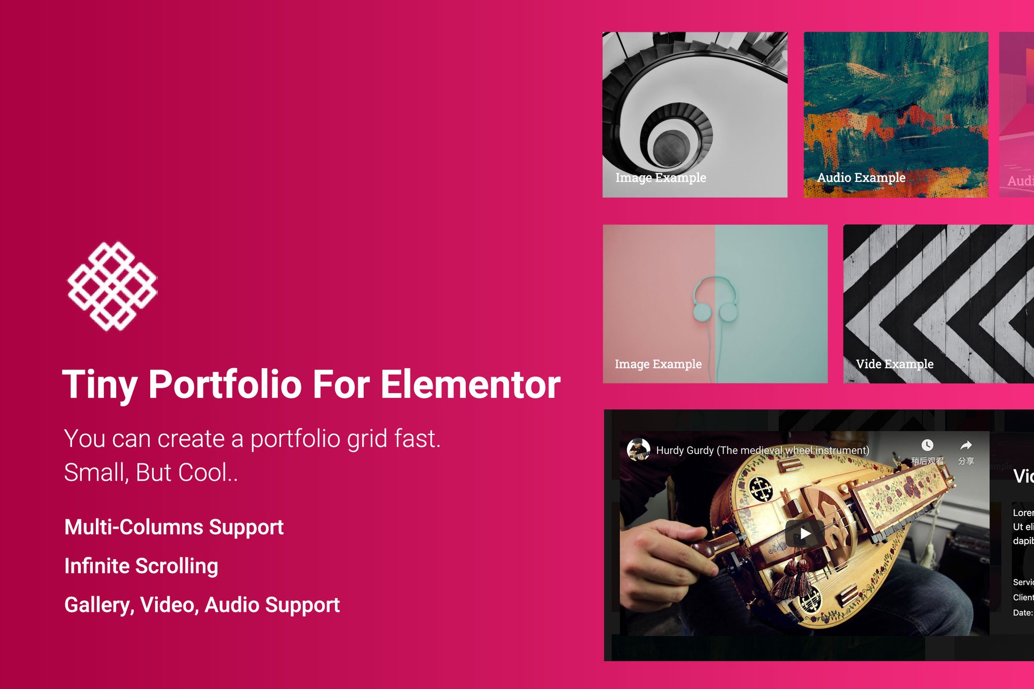 Tiny Portfolio Widget For Elementor plugin cover image
