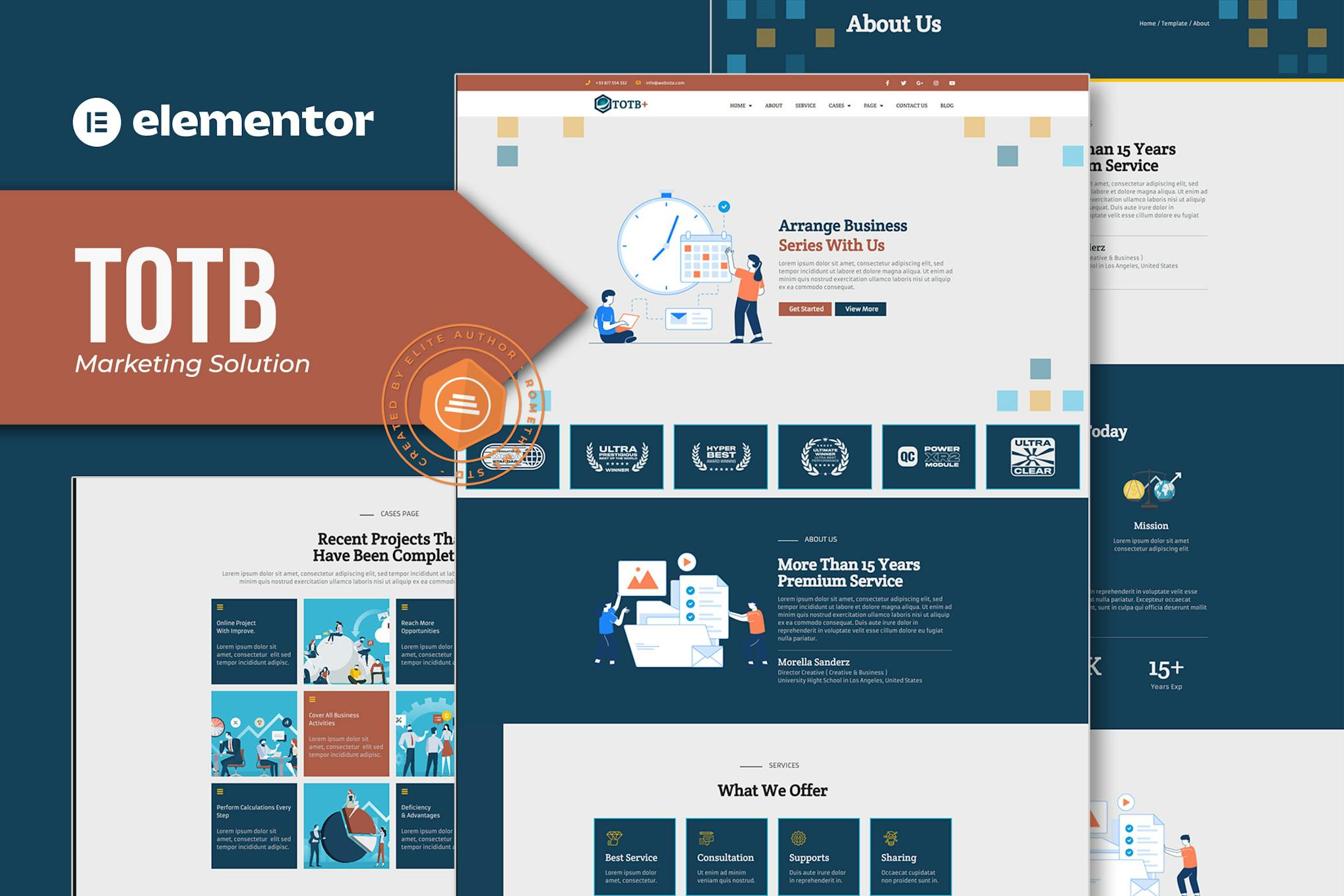 TOTB - Marketing Solution Elementor Template kit template kit cover image