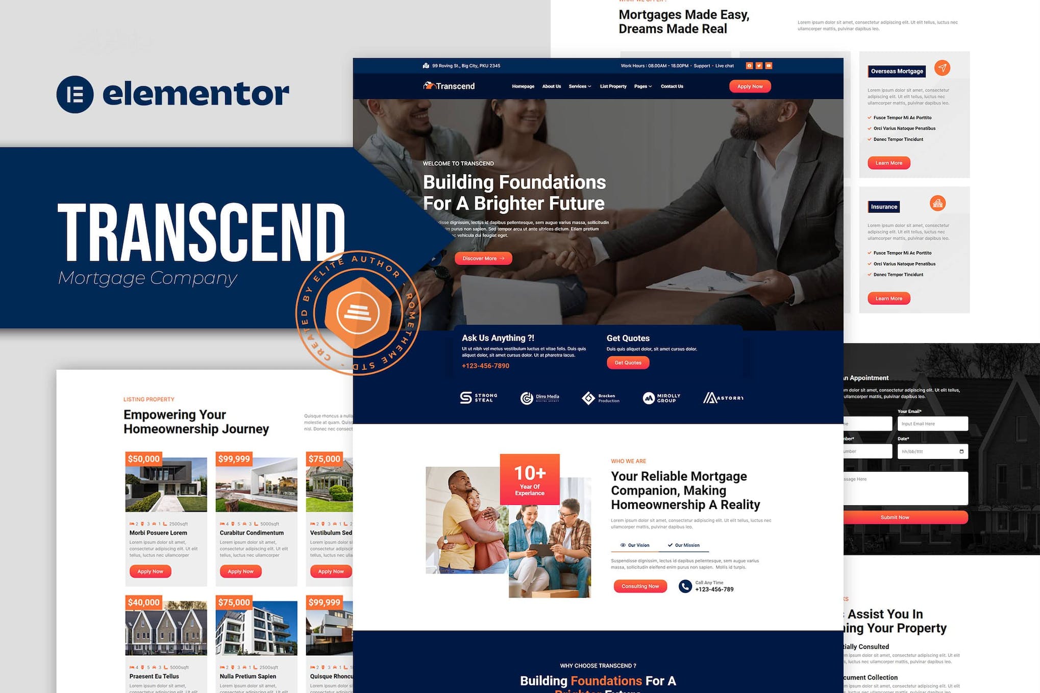 Transcend - Mortgage Lending Elementor Template Kit template kit cover image