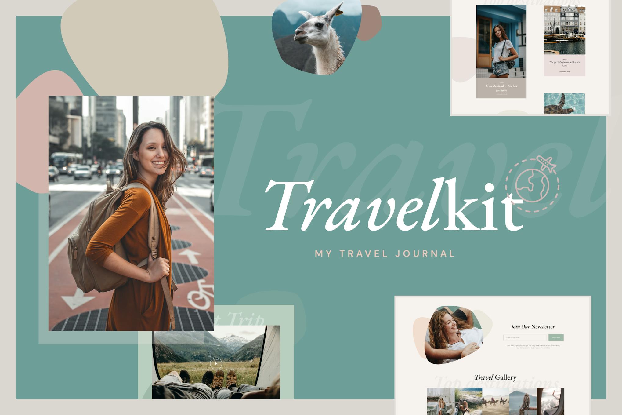 TravelKit - Journal & Blog Template Kit for Elementor template kit cover image
