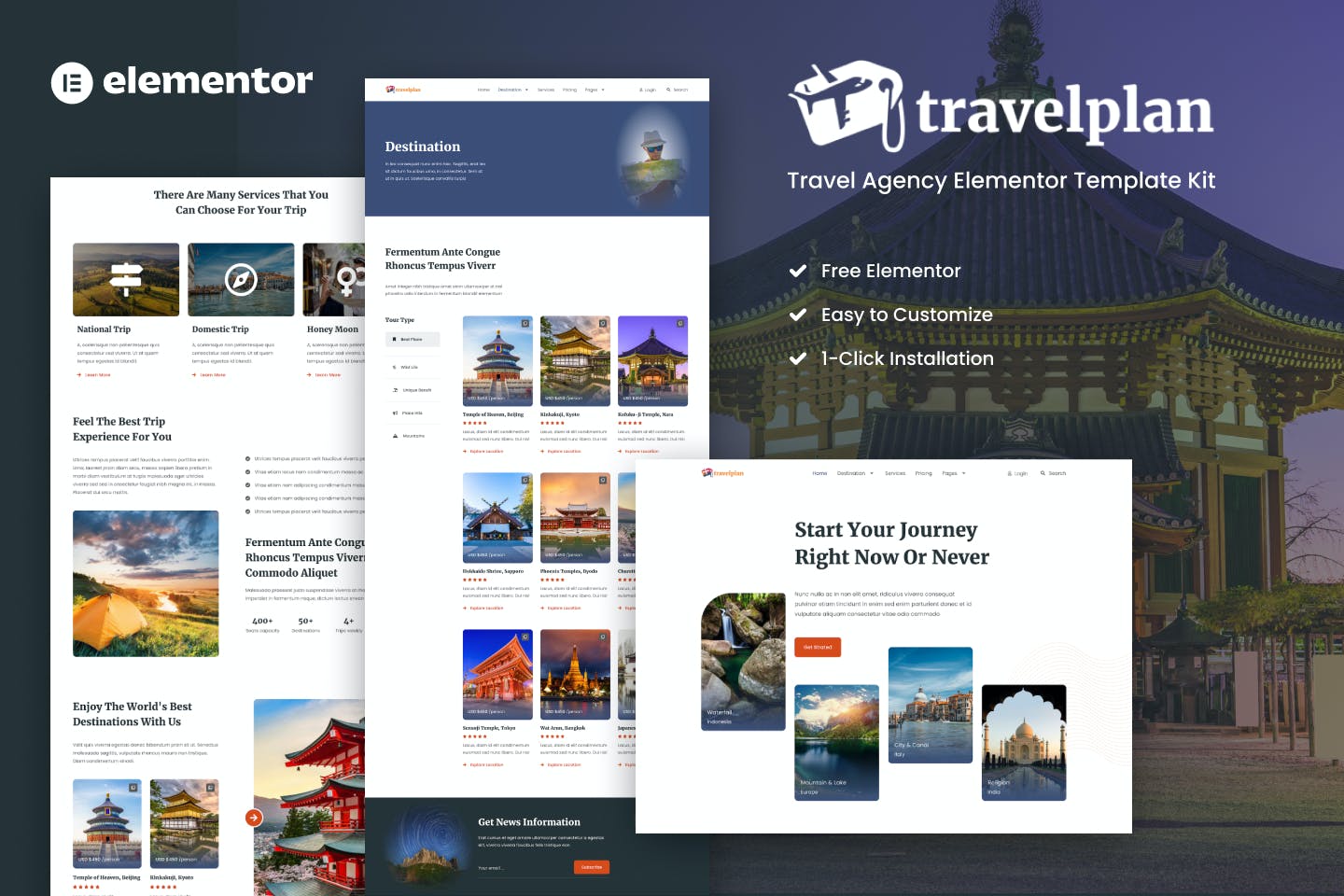 Travelplan - Tour & Travel Agency Elementor Template Kits template kit cover image