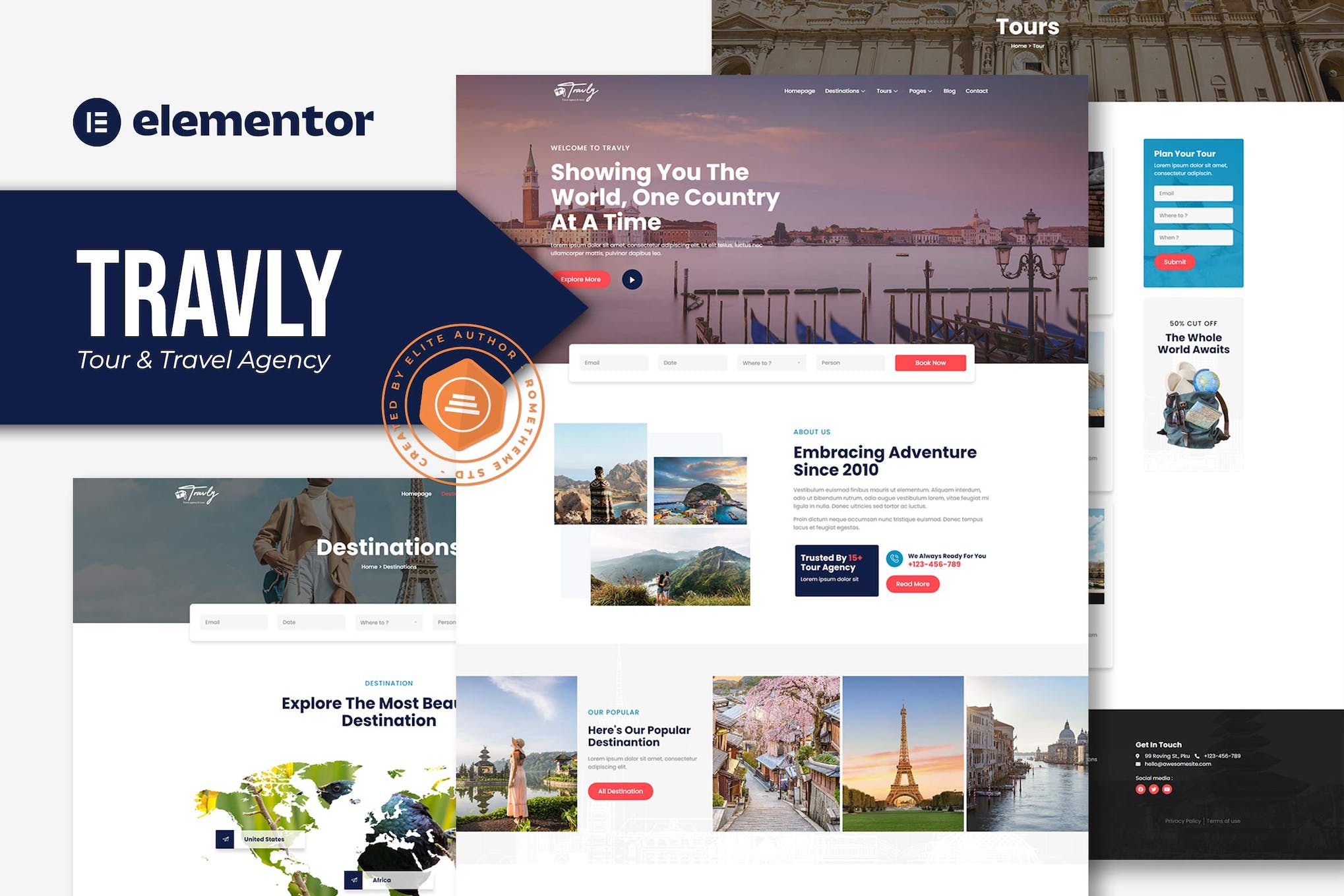 Travly - Tour & Travel Agency Elementor Template Kit template kit cover image