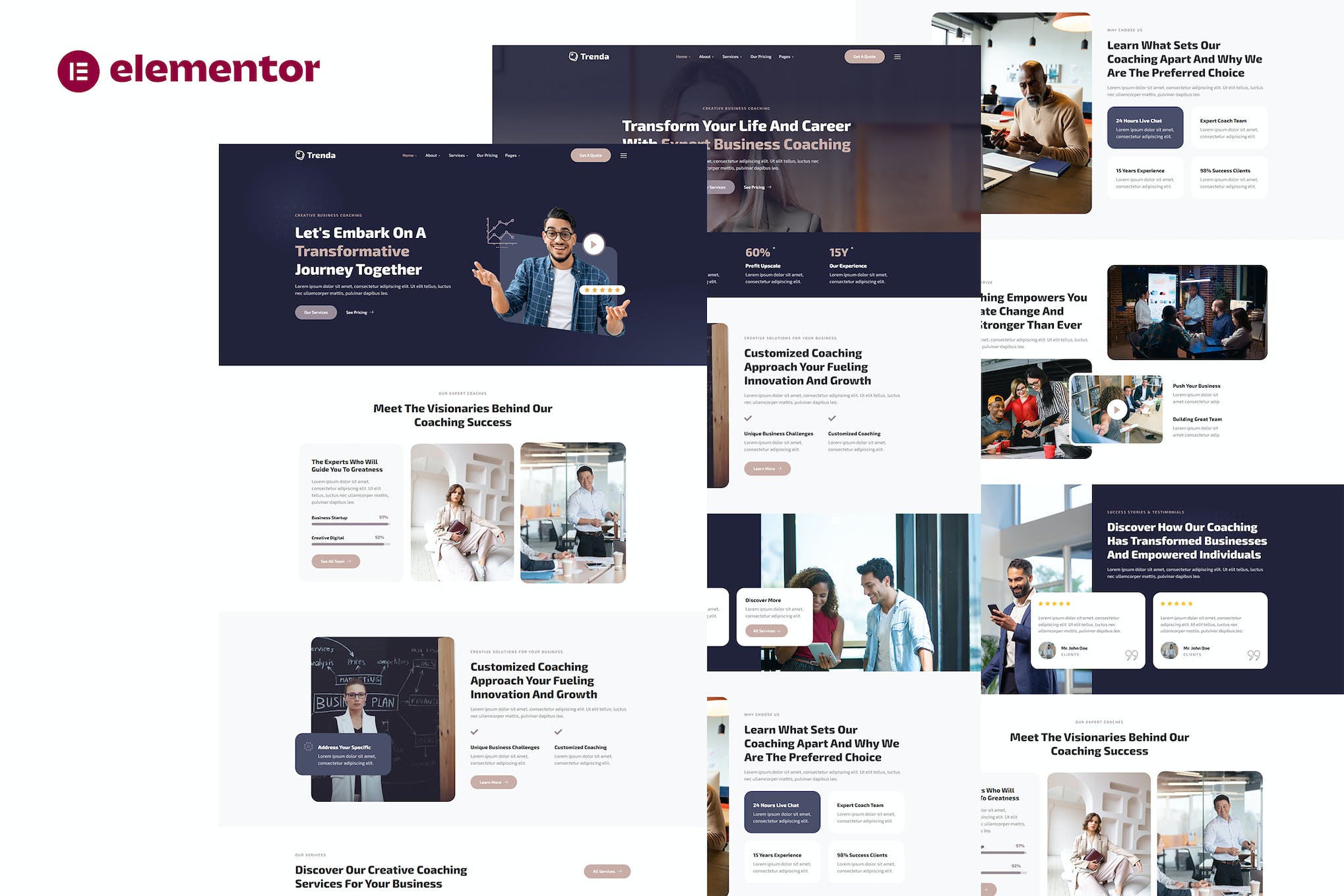 Trenda - Creative Business Coaching Elementor Template Kit template kit cover image