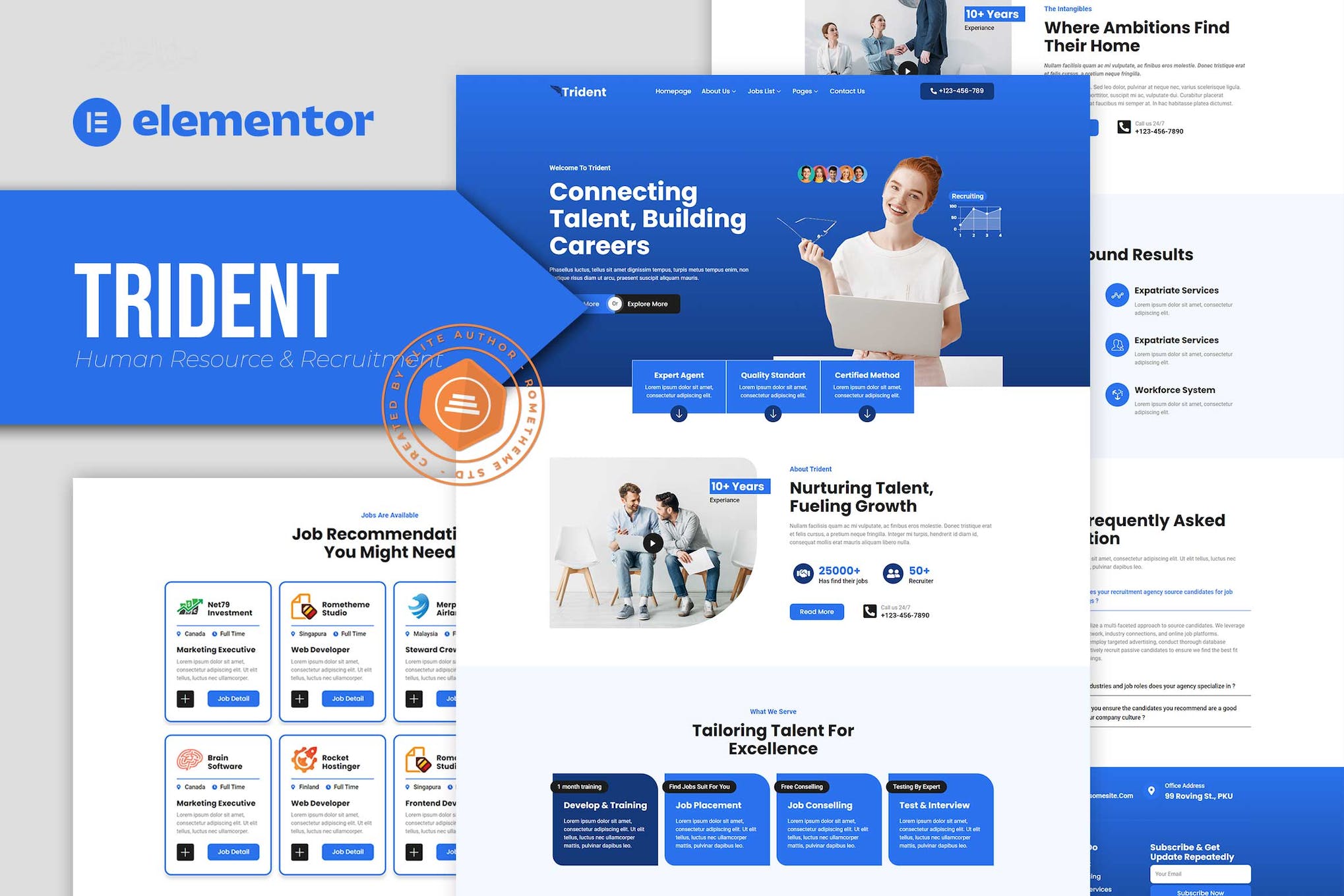 Trident - Human Resources & Recruitment Agency Elementor Template Kit template kit cover image