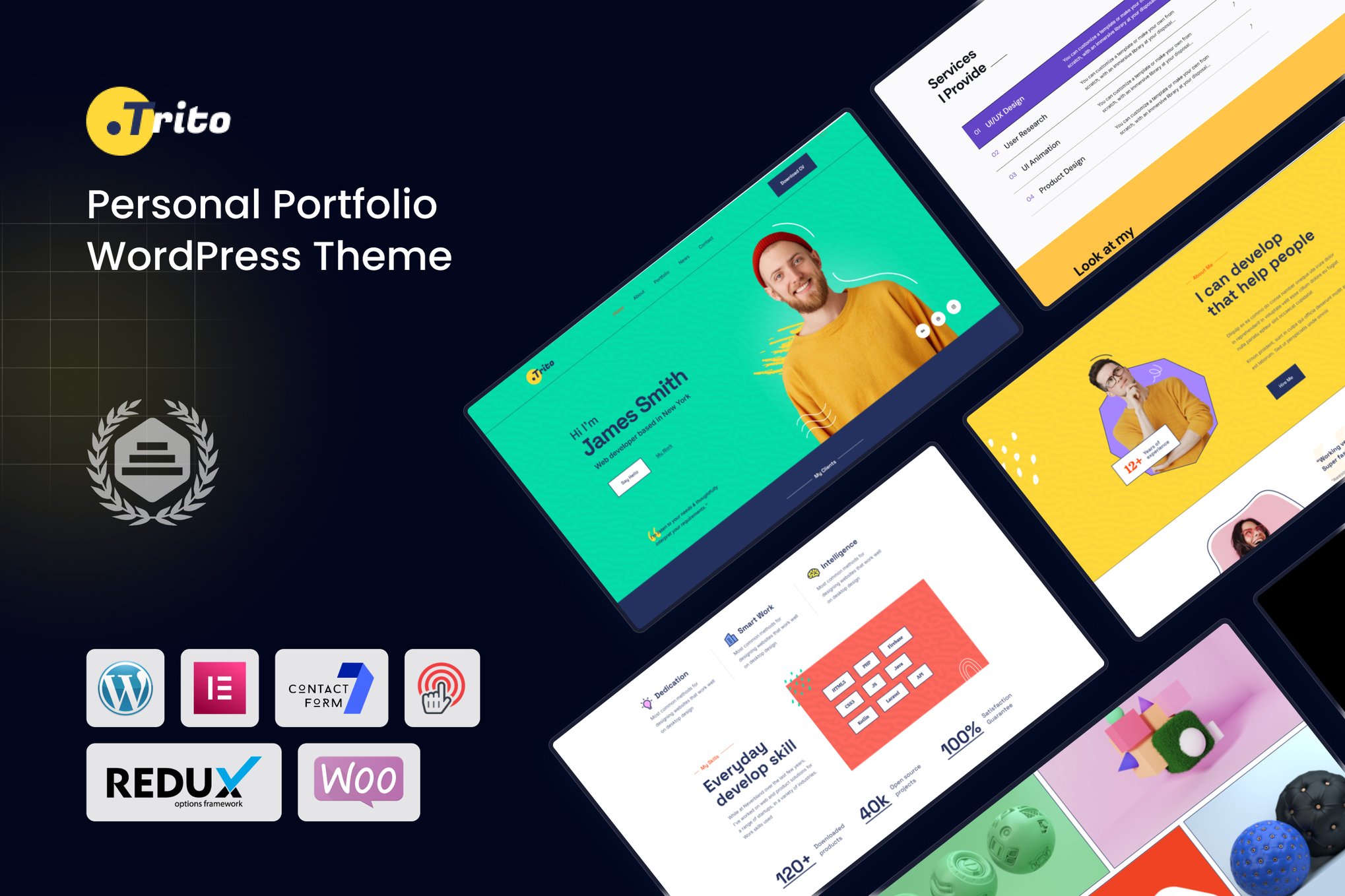 Trito - Personal Portfolio WordPress Theme theme cover image