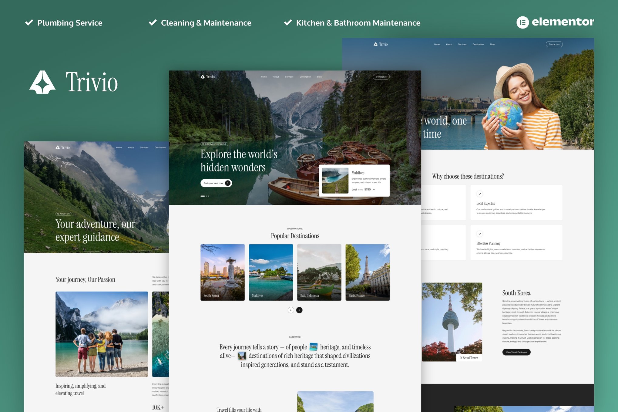 Trivio - Travel & Tour Agency Elementor Template Kit template kit cover image