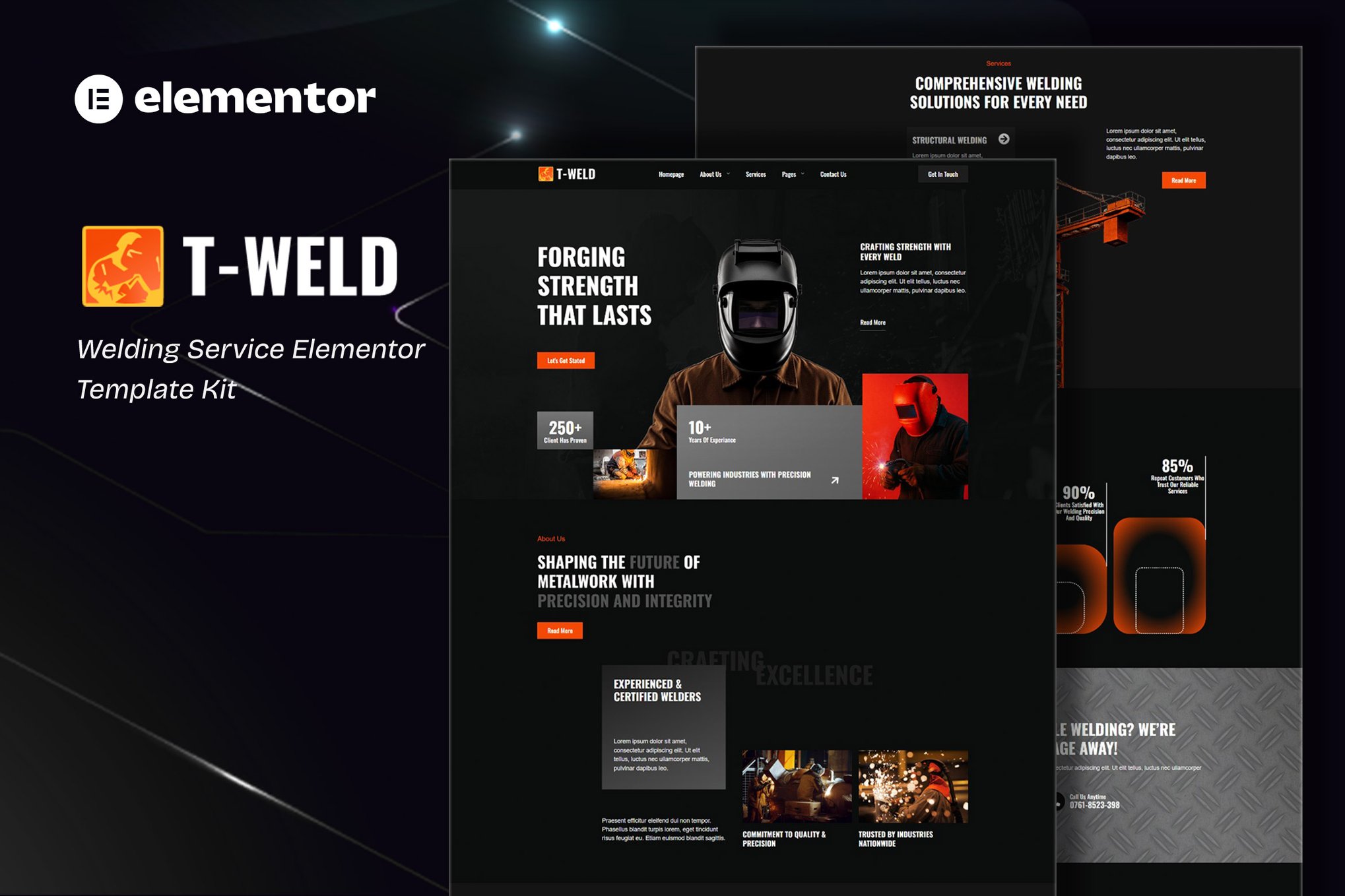 Tweld - Welding Service Elementor Template Kit template kit cover image