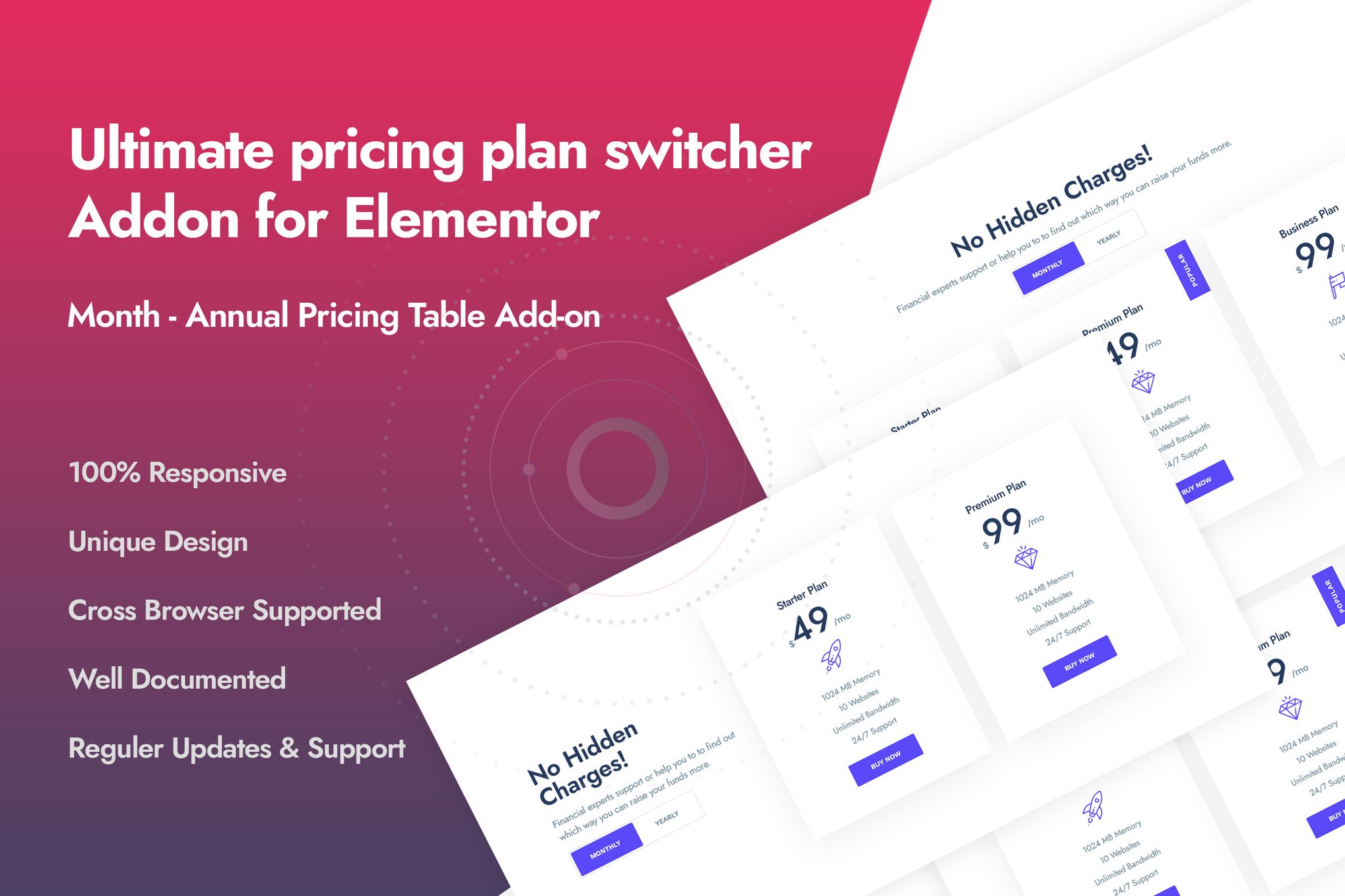 Ultimate Pricing Plan Switcher Addon for Elementor plugin cover image