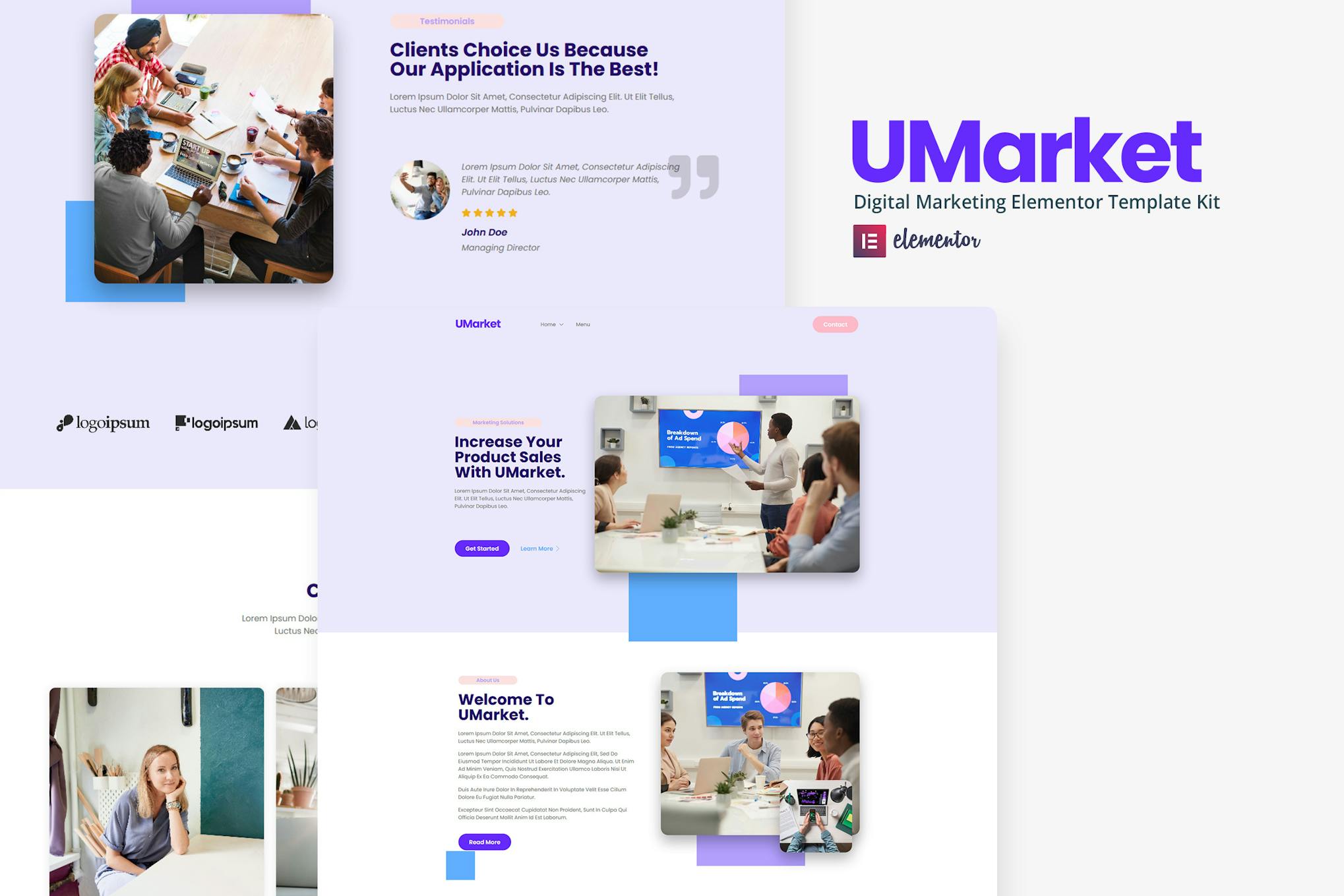 UMarket - Digital Marketing Elementor Template Kit template kit cover image