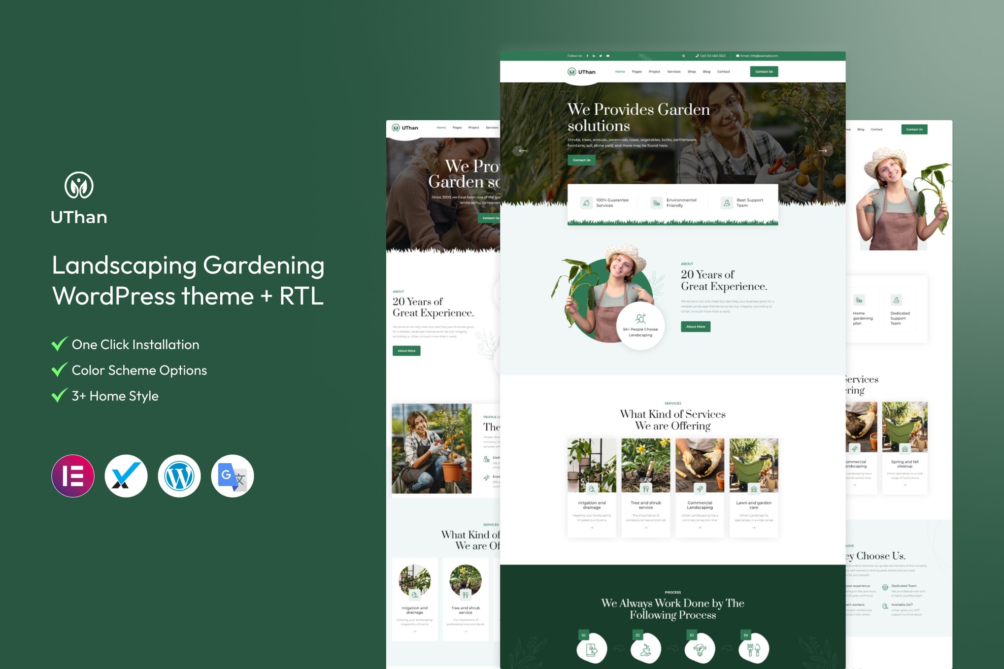 Uthan - Landscaping Gardening WordPress theme theme cover image