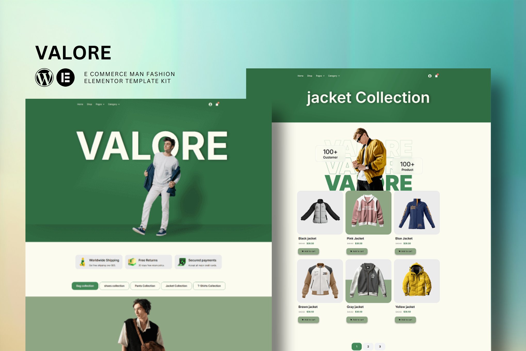 Valore - Fashion Store eCommerce Elementor Template Kit template kit cover image