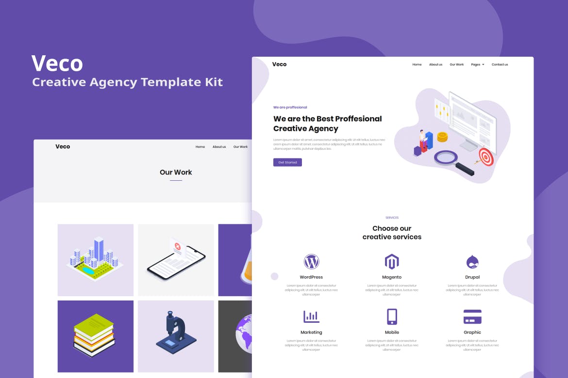 Veco - Creative Agency Elementor Template Kit template kit cover image