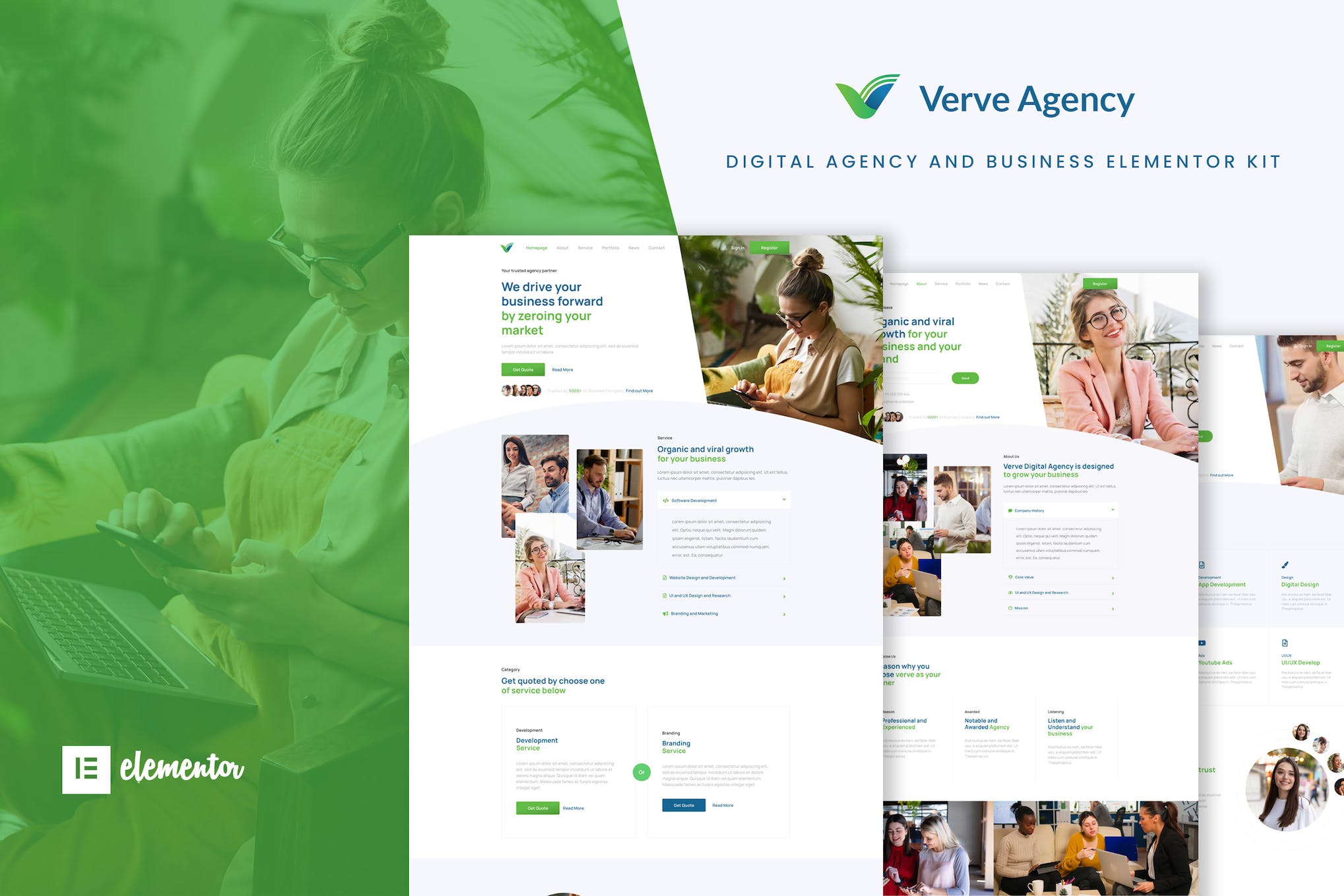 Verve - Creative & Business Elementor Template Kit template kit cover image