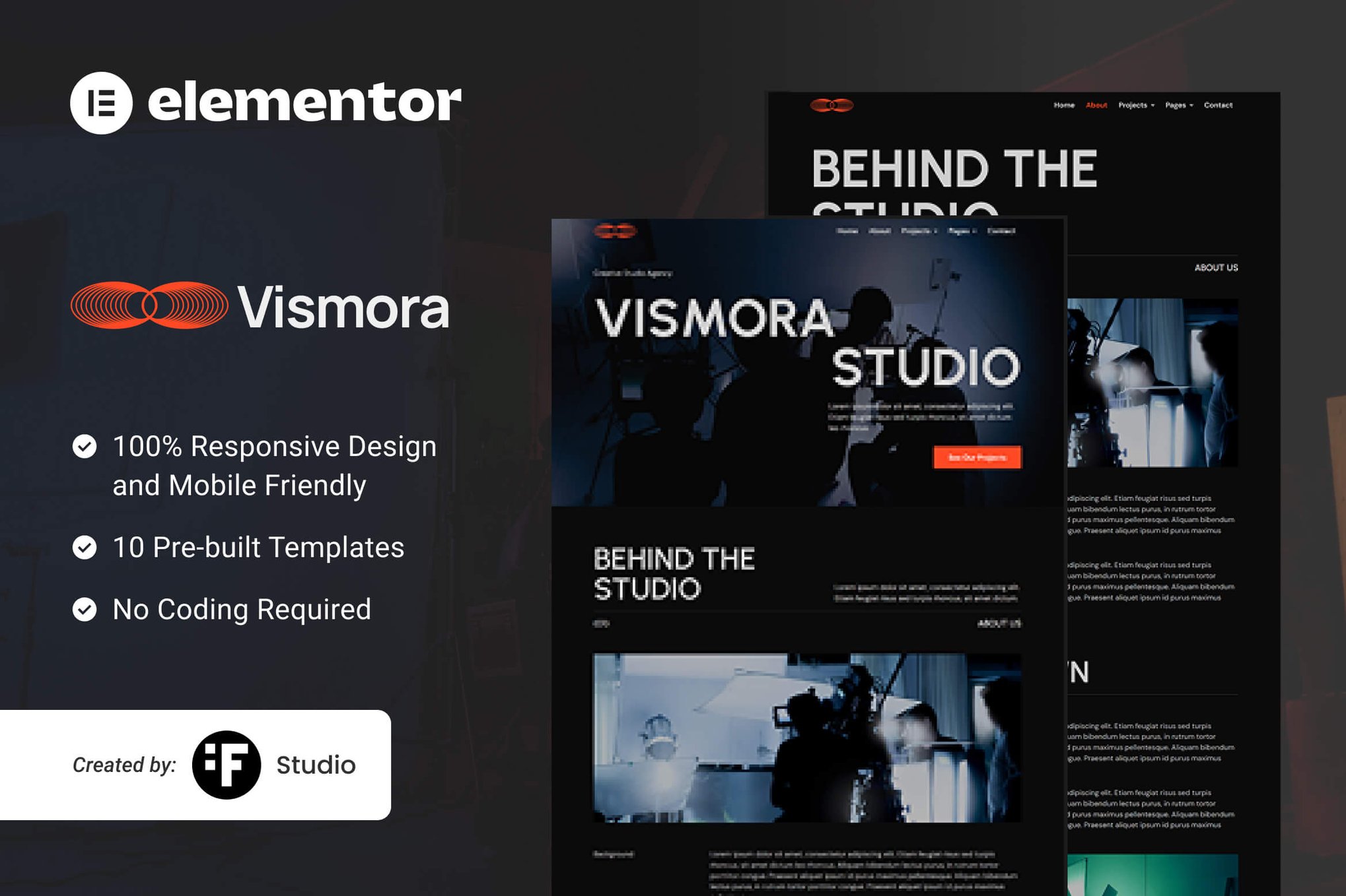 Vismora - Elementor Template Kit for Creative Studios template kit cover image