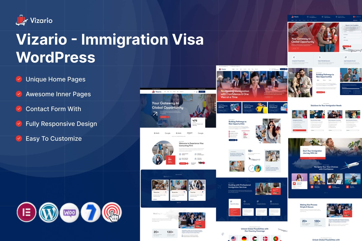 Vizario – Immigration Visa WordPress theme cover image