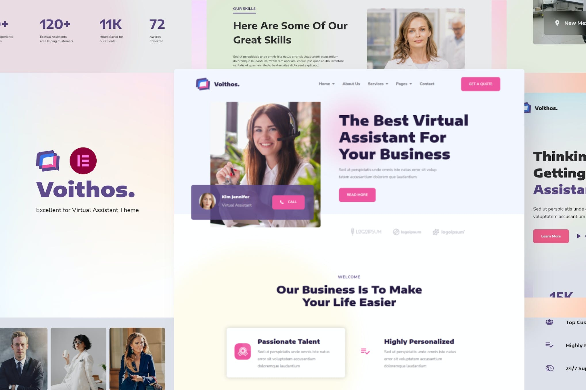 Voithos | Personal Virtual Assistant Elementor Template Kit template kit cover image