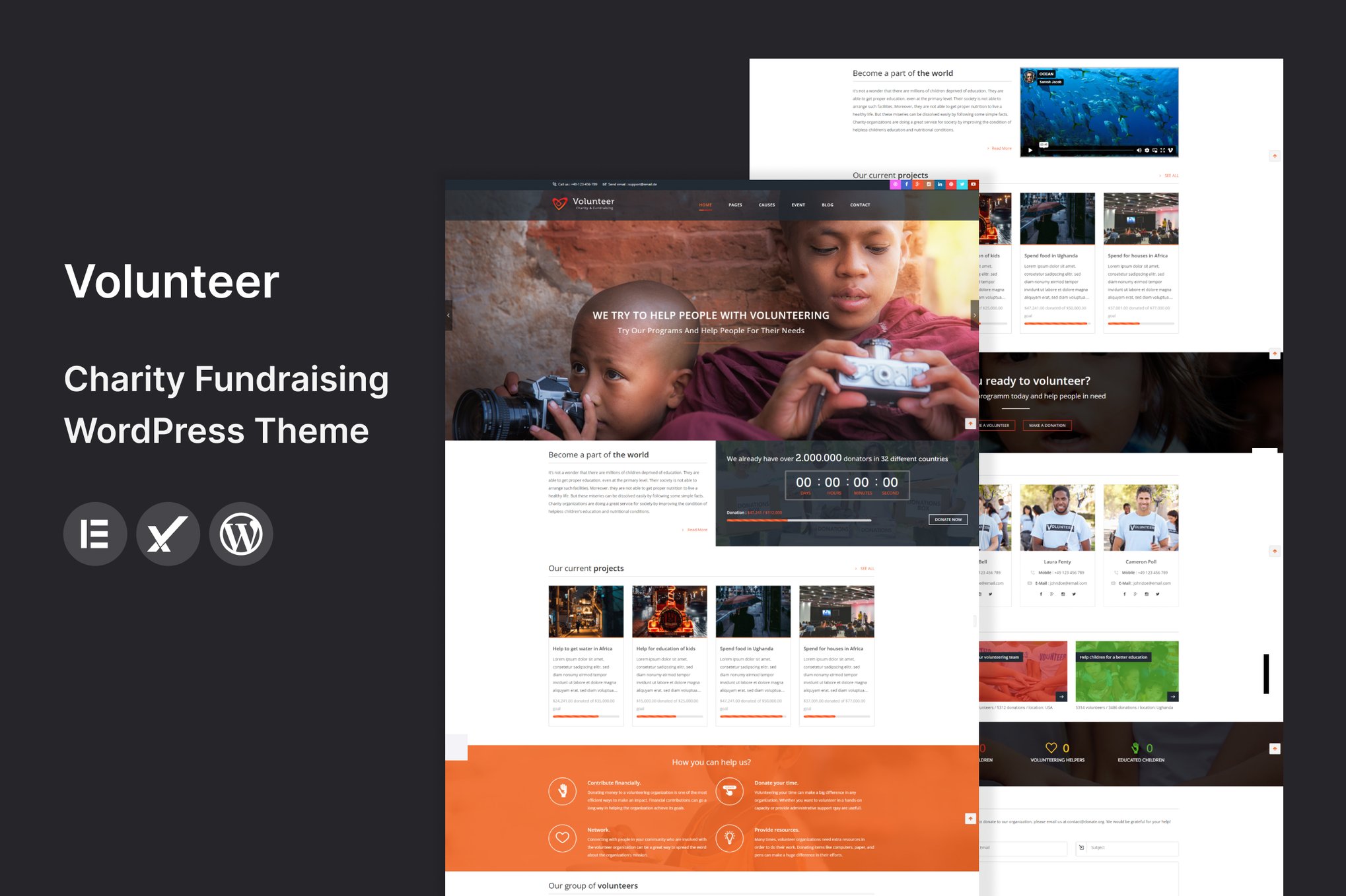 Volunteer - Charity/Fundraising WordPress Theme theme cover image