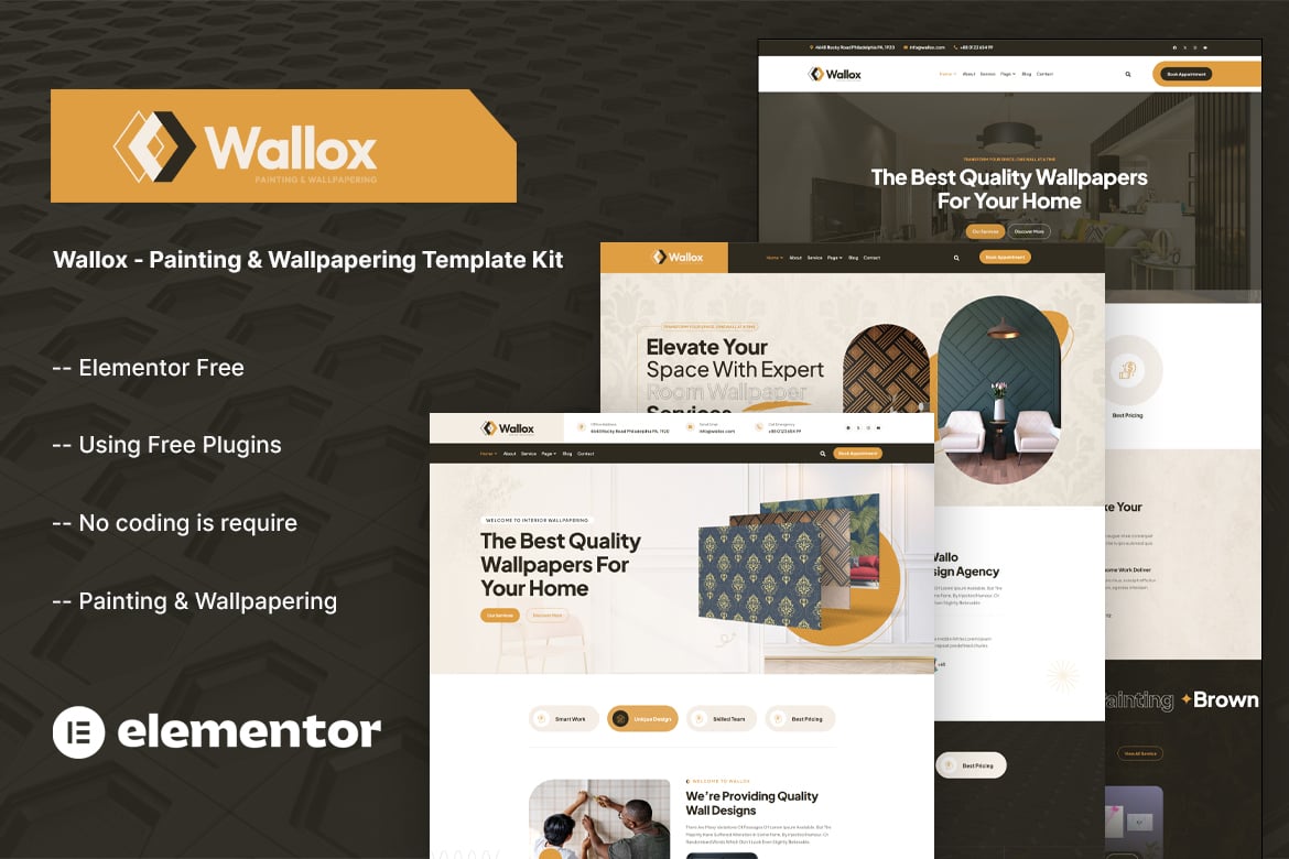 Wallox - Painting & Wallpapering Template Kit template kit cover image