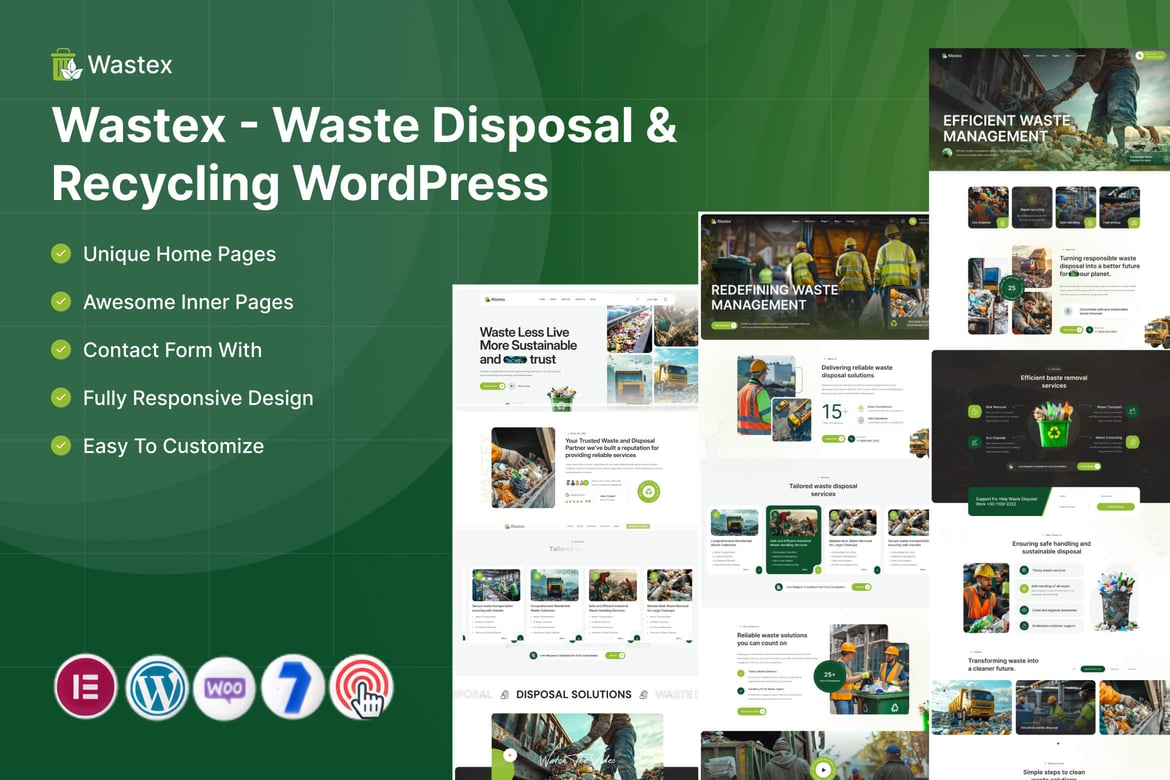 Wastex – Waste Disposal & Recycling WordPress theme cover image