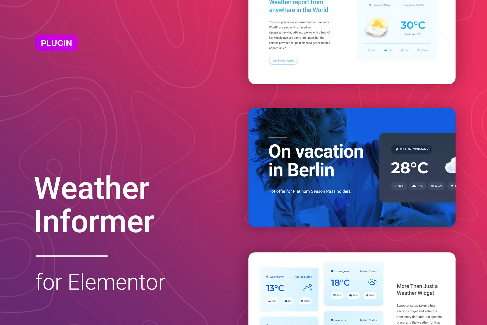 Weather for Elementor plugin cover image