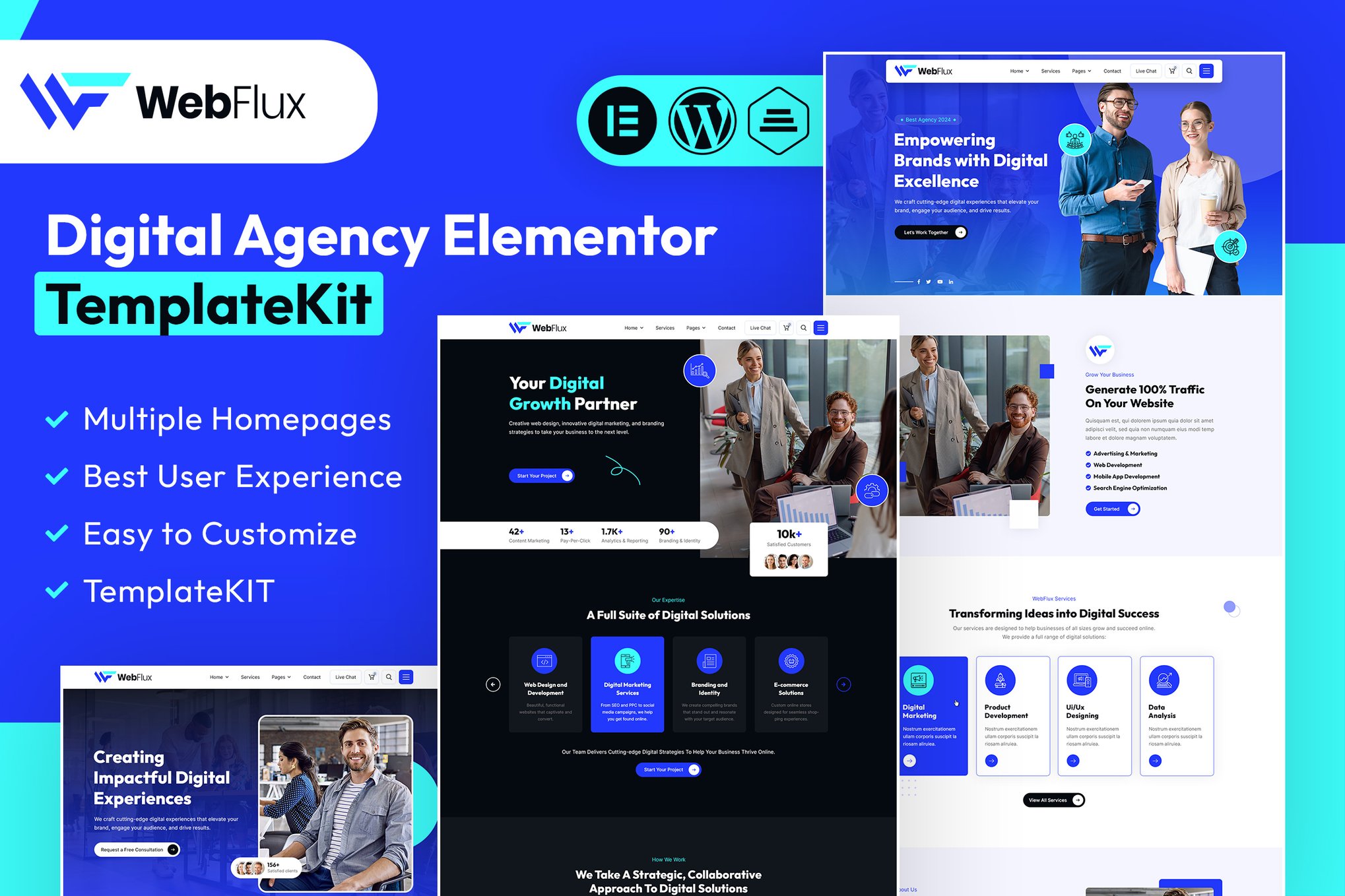 WebFlux - Digital Agency Elementor Template Kit template kit cover image