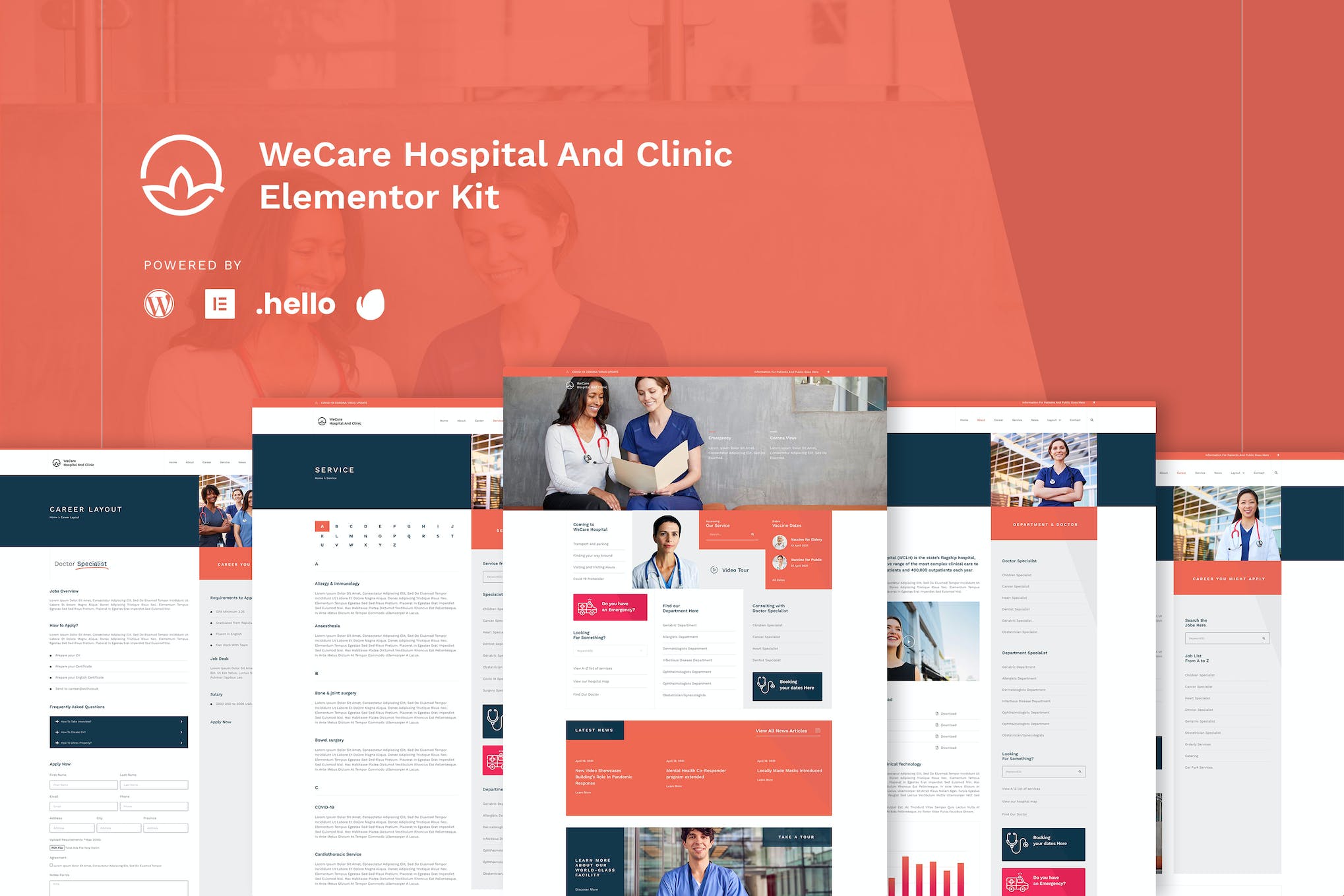 WeCare - Hospital & Clinic Elementor Template Kit template kit cover image