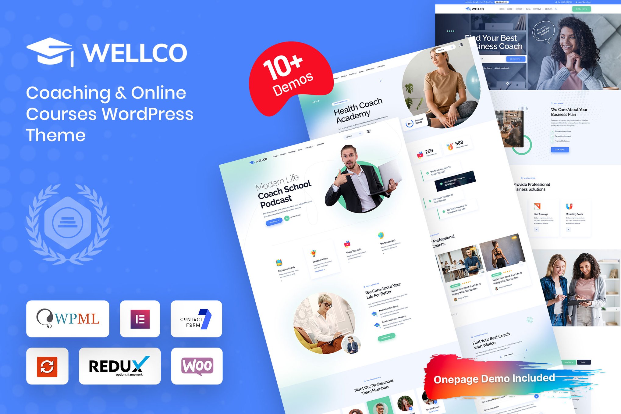 Wellco – Coaching & Online Courses WordPress Theme theme cover image