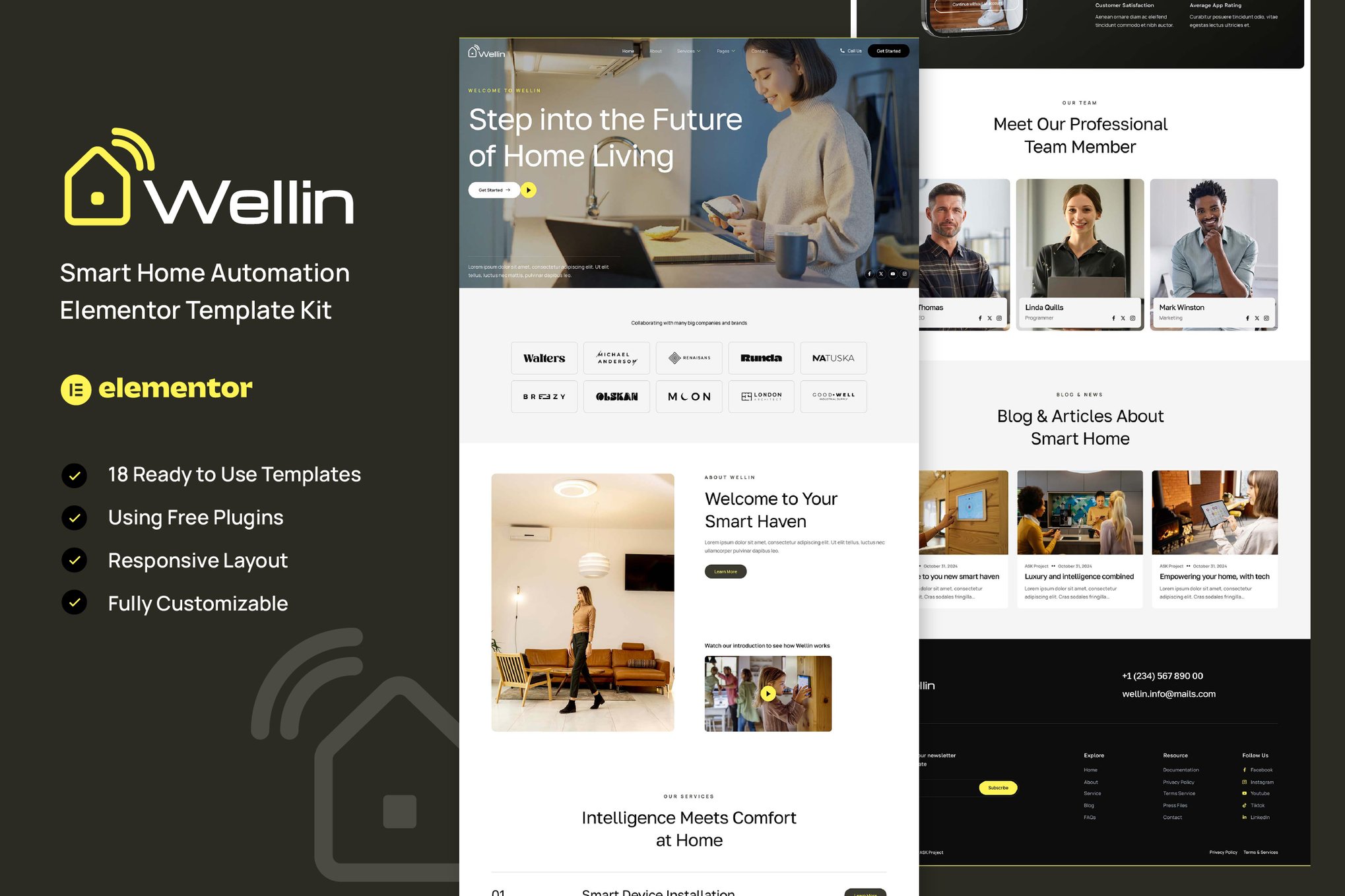 Wellin - Smart Home Automation Elementor Template Kit template kit cover image
