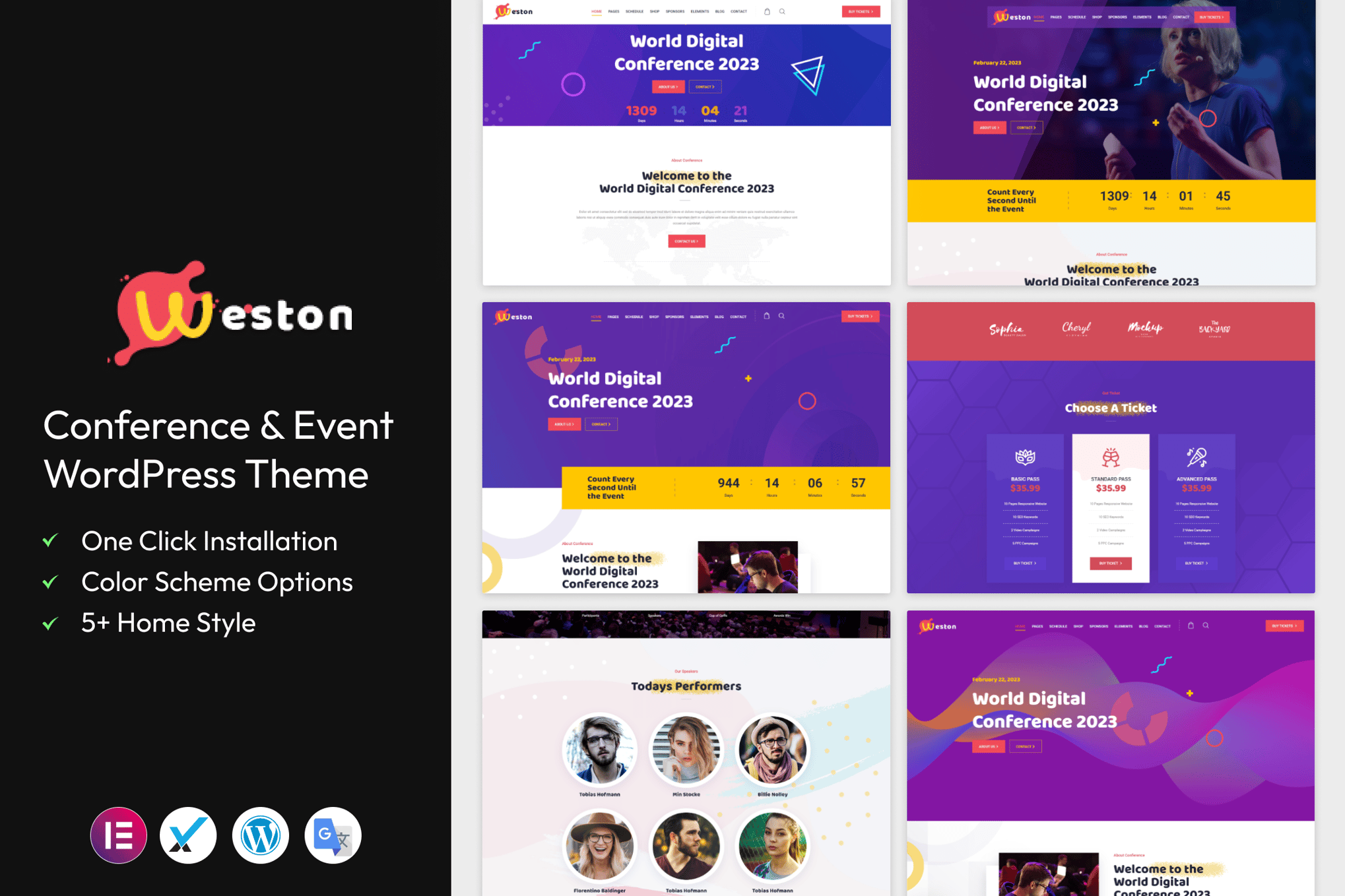 Weston - Conference & Event WordPress Theme theme cover image
