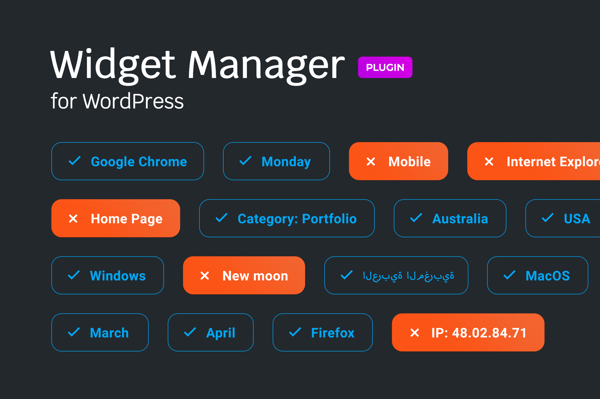 Widget manager for WordPress plugin cover image