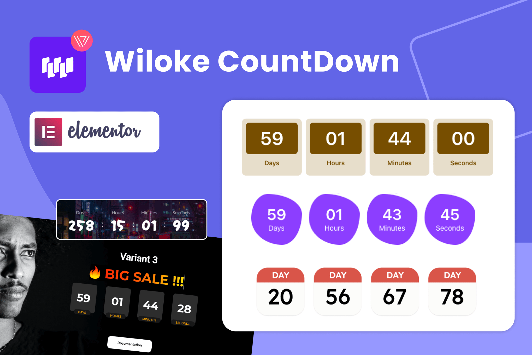 Wiloke Countdown Timer for Elementor plugin cover image
