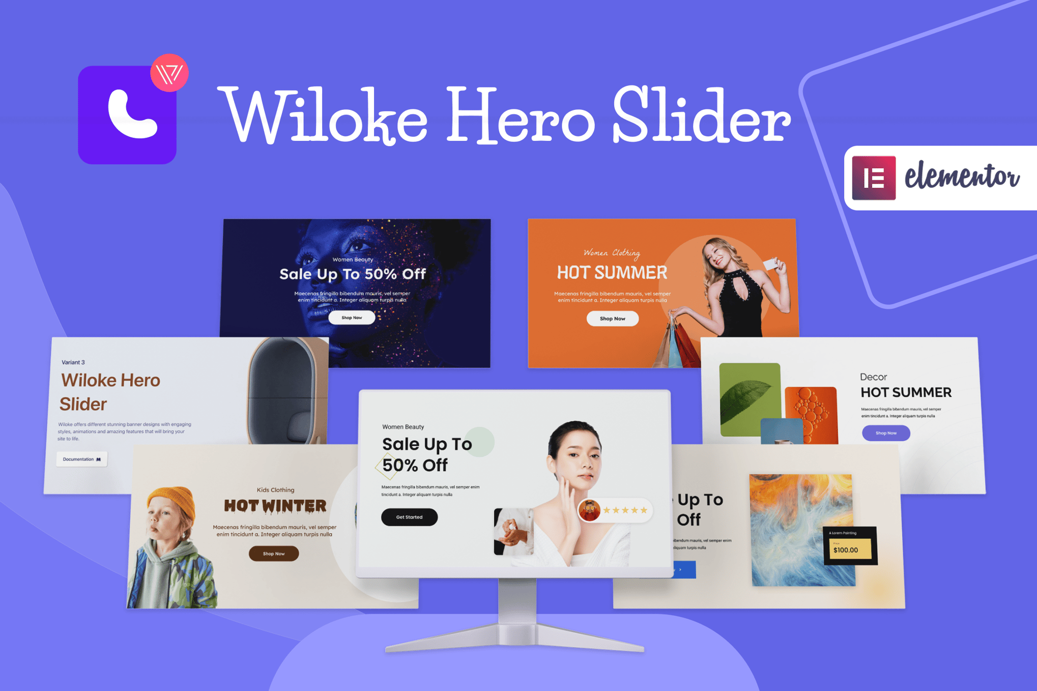 Wiloke Hero Slider Widget for Elementor plugin cover image