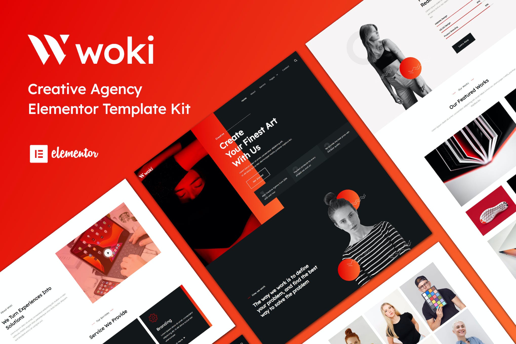 Woki - Creative Agency Elementor Template Kit template kit cover image