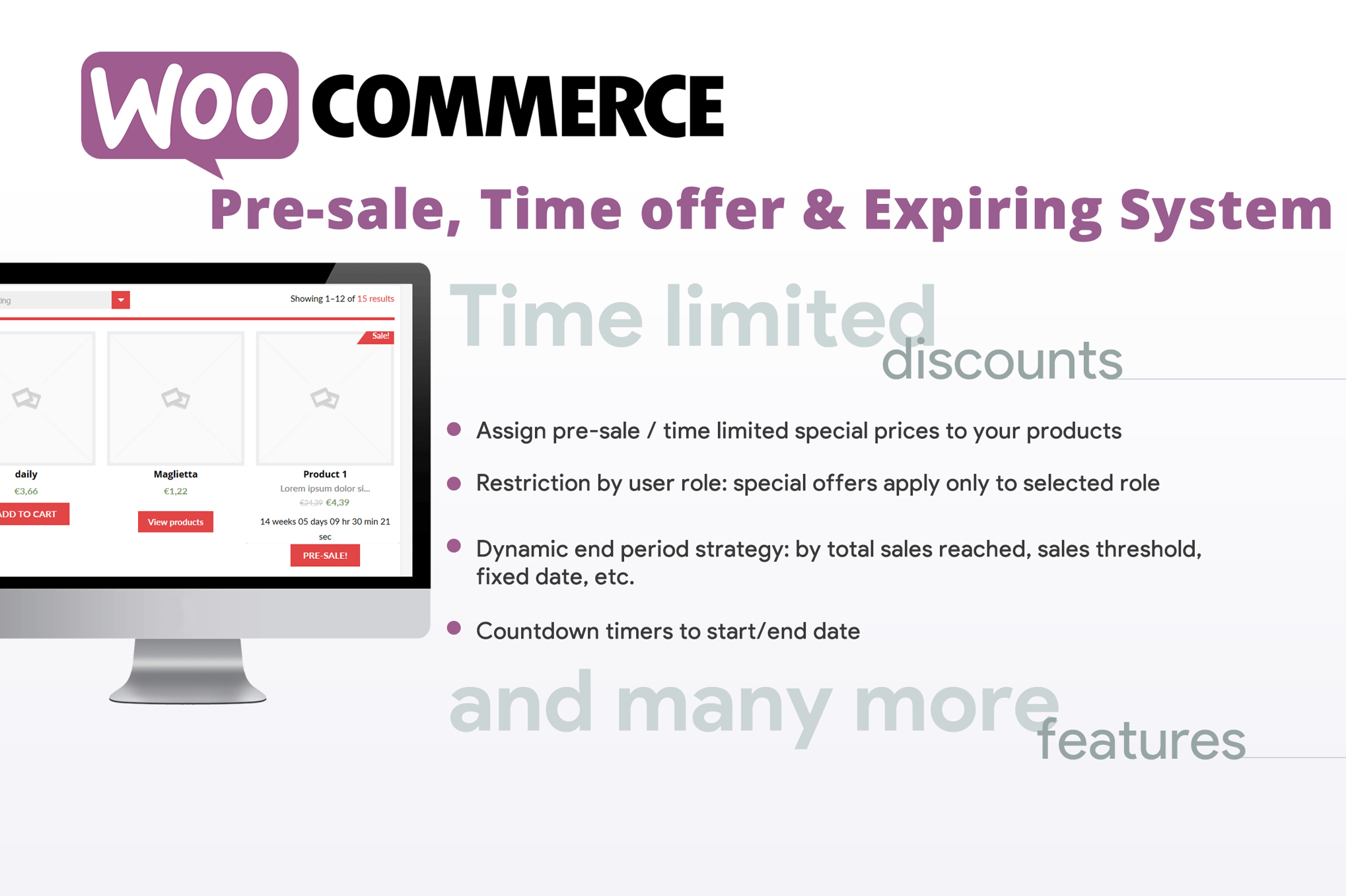 WooCommerce Pre-sale, Time offer & Expiring System plugin cover image