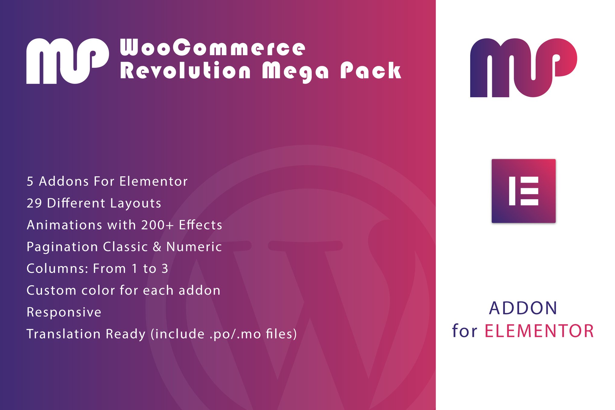 WooCommerce Revolution Mega Pack for Elementor plugin cover image