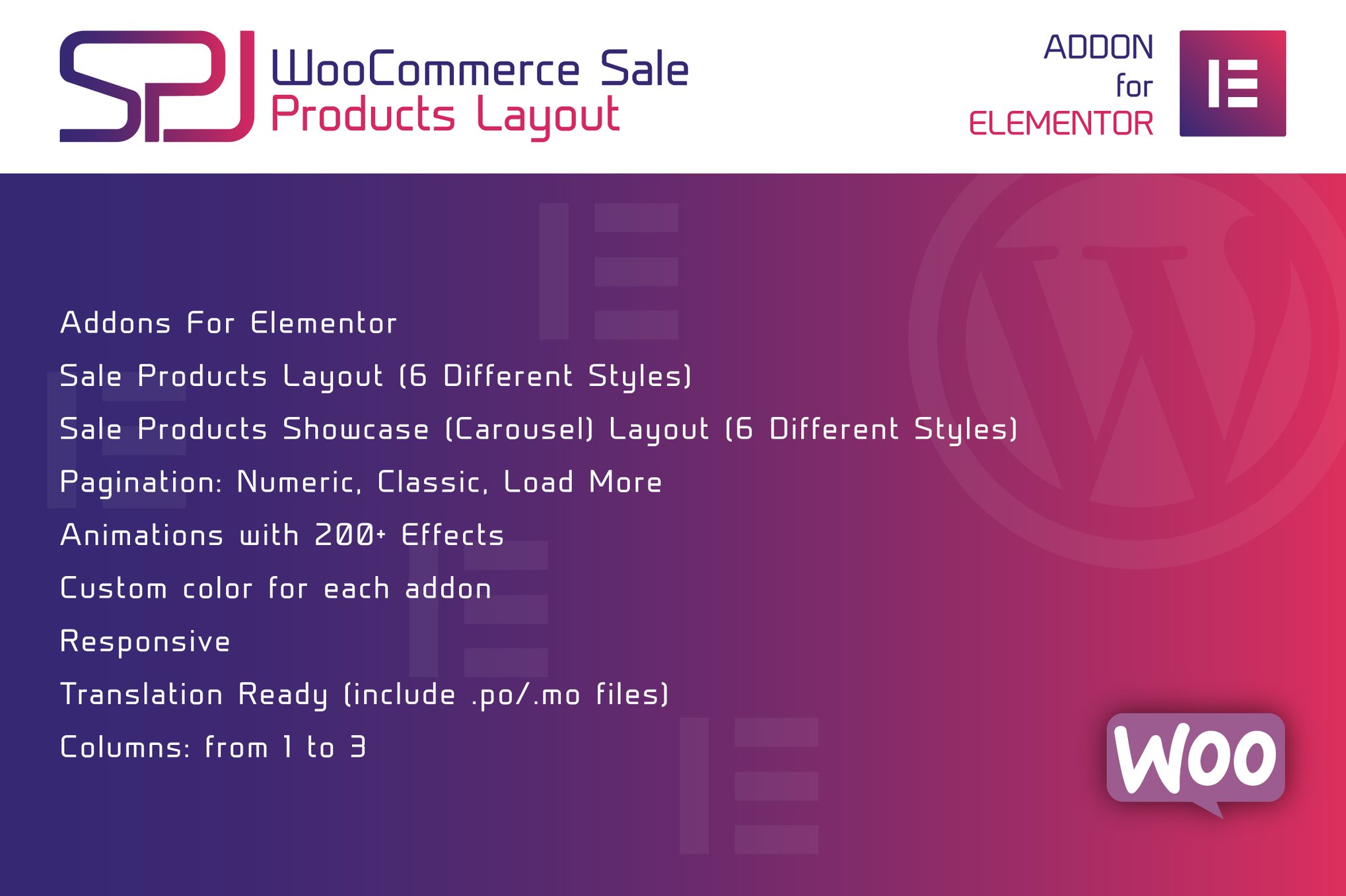 WooCommerce Sale Products Layout for Elementor plugin cover image