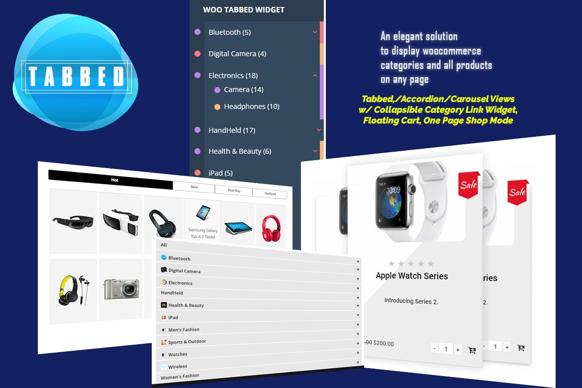 WooCommerce Tabbed Category Product Listing plugin cover image