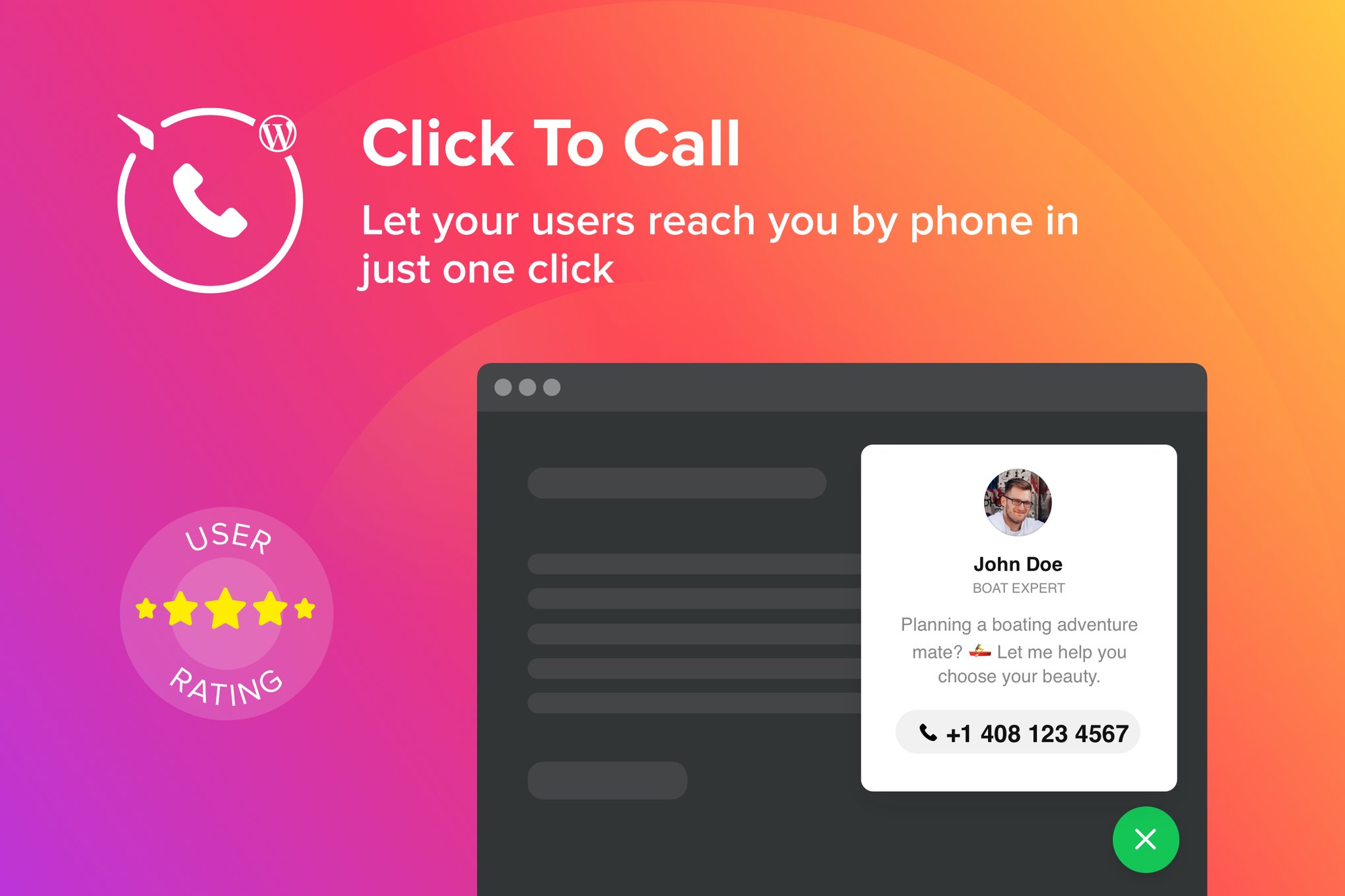 WordPress Click to Call Button Plugin plugin cover image