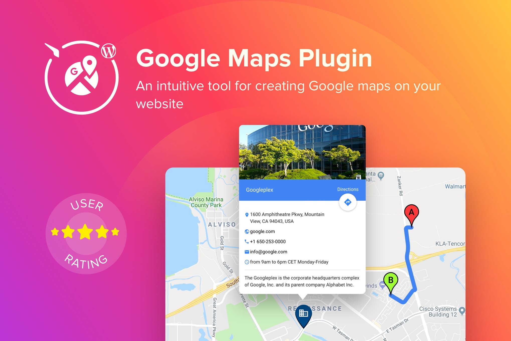 WordPress Google Maps Plugin plugin cover image