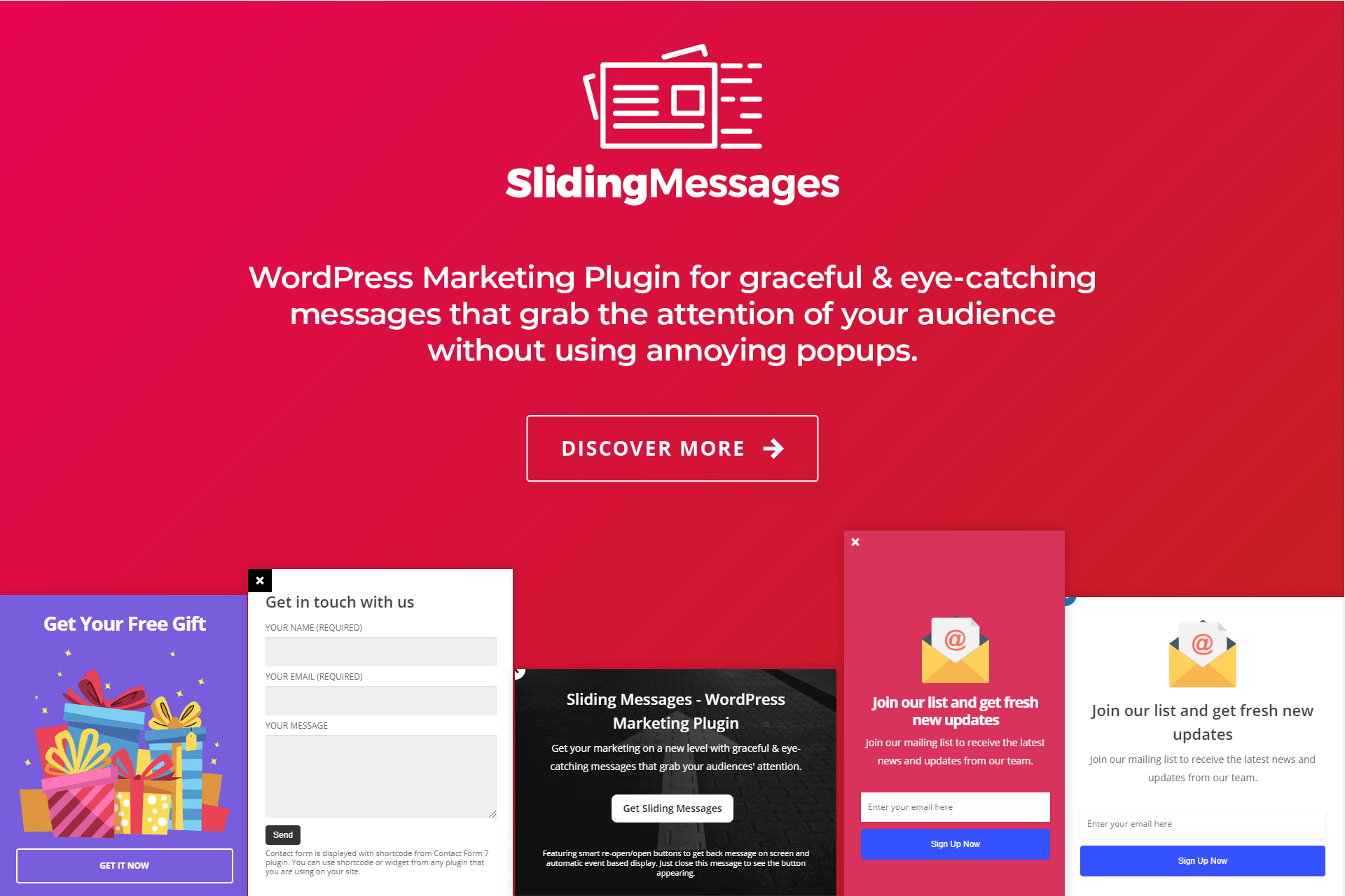 WordPress Marketing Plugin – Sliding Messages plugin cover image